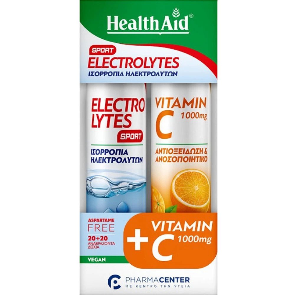 Health Aid Health Aid Promo Electrolytes Sport Strawberry 20 Effer.tabs & Vitamin C 1000mg Orange 20 Effer.tabs