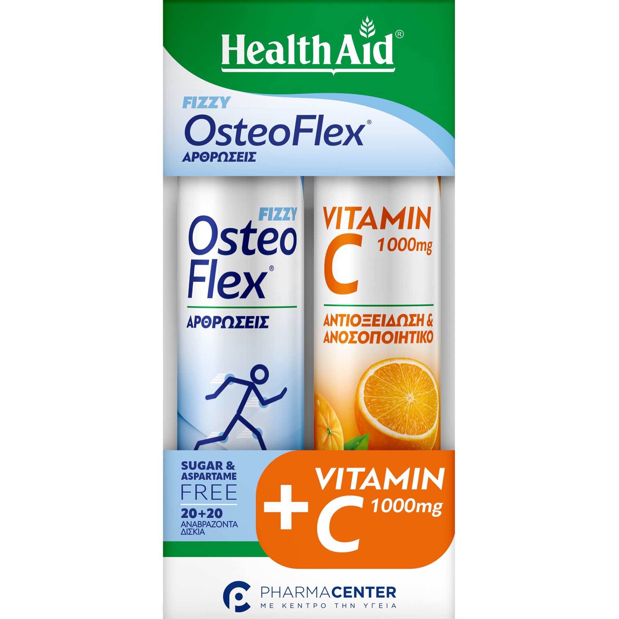 Health Aid Health Aid Promo OsteoFlex Fizzy Lemon 20 Effer.tabs & Vitamin C 1000mg Orange 20 Effer.tabs