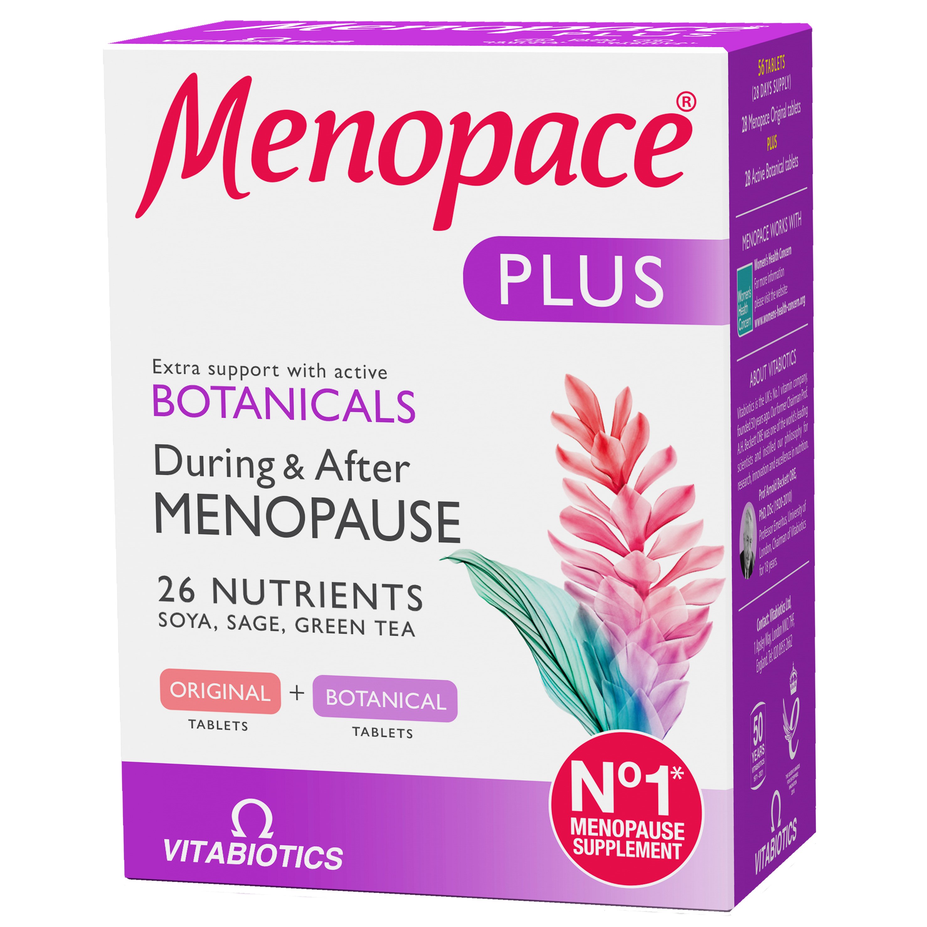 Vitabiotics Menopace Plus Food Supplement 56tabs,Συμπλήρωμα Διατροφής για την Μείωση των Έντονων Συμπτωμάτων της Εμμηνόπαυσης