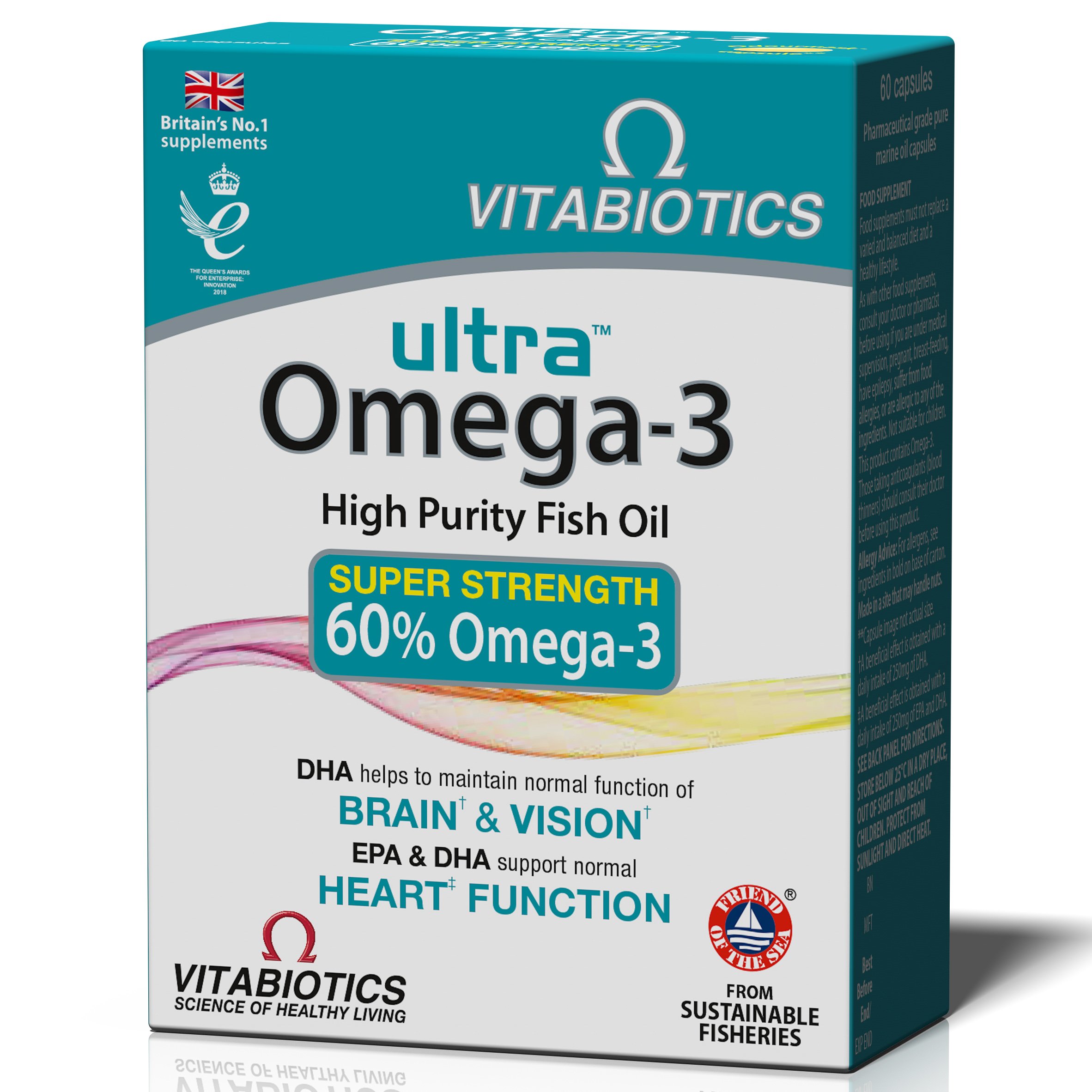 Vitabiotics Ultra Omega 3 High Purity Fish Oil Συμπλήρωμα Διατροφής Λιπαρών Οξέων 60caps