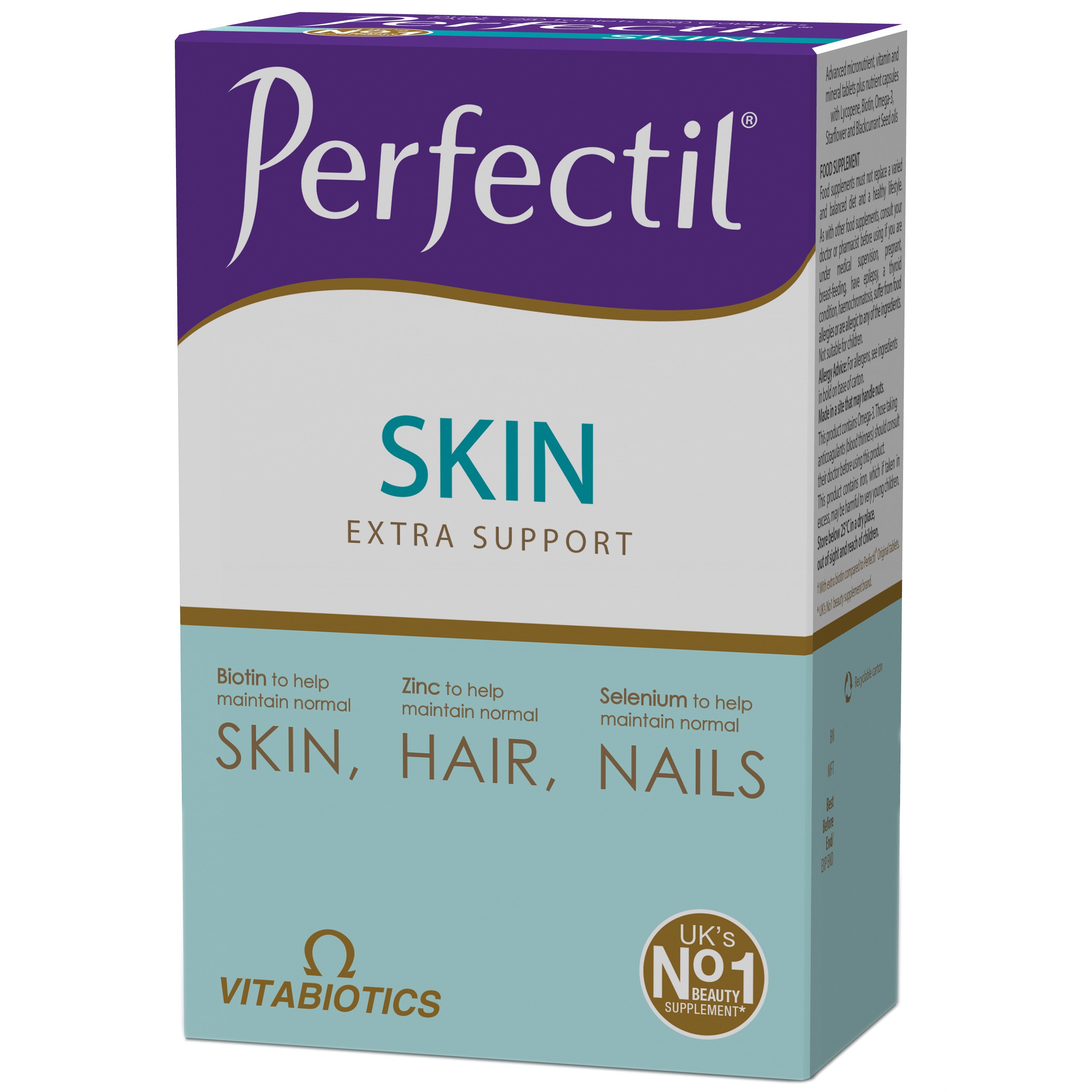 Vitabiotics Perfectil Plus Skin Συμπλήρωμα Διατροφής Θρεπτικές Κάψουλες για το Δέρμα και Αντιοξειδωτική Προστασία 56Caps