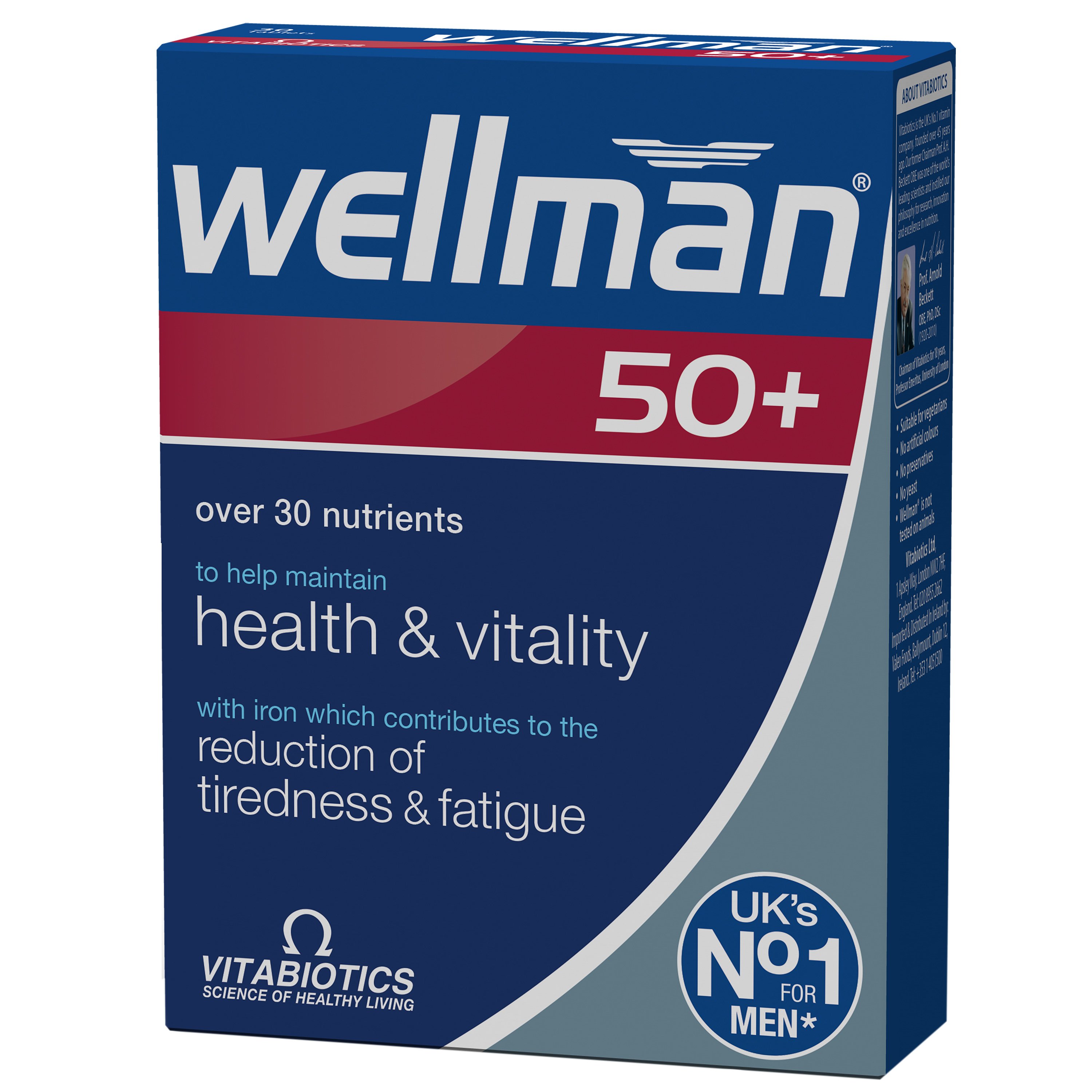 Vitabiotics Wellman 50+ Συμπλήρωμα Διατροφής για την Μείωση της Κόπωσης & Ενίσχυση της Ενέργειας Ιδανικό για Άντρες Άνω των 50 Ετών 30tabs