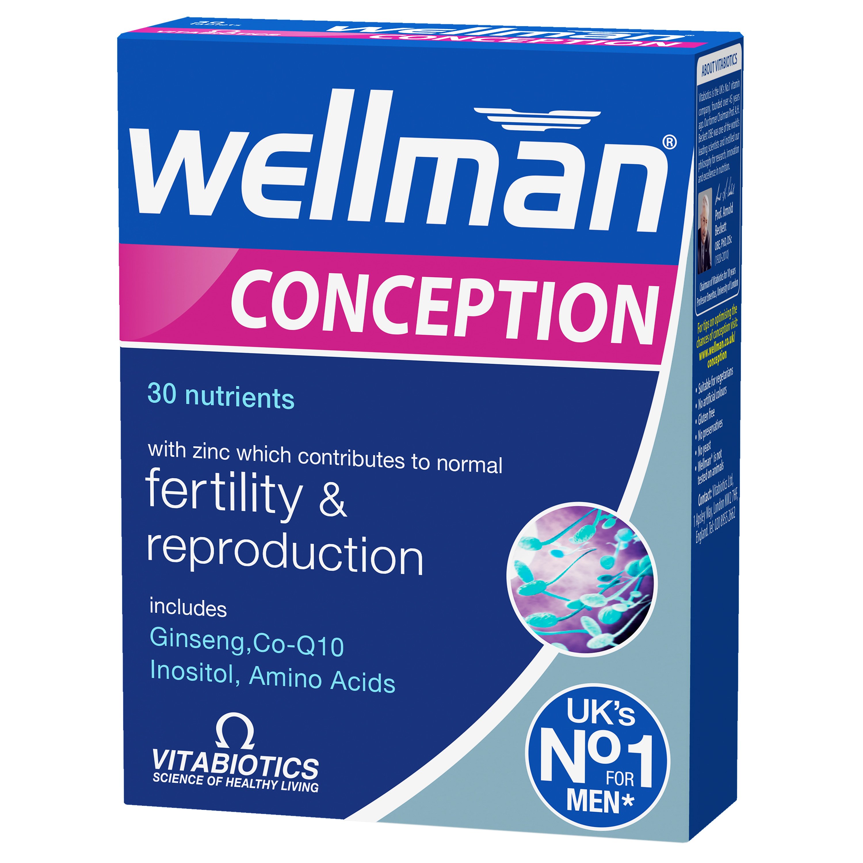 Vitabiotics Vitabiotics Wellman Conception Συμπλήρωμα Διατροφής που Συμβάλλει στην Καλή Ανδρική Αναπαραγωγική Λειτουργία 30tabs