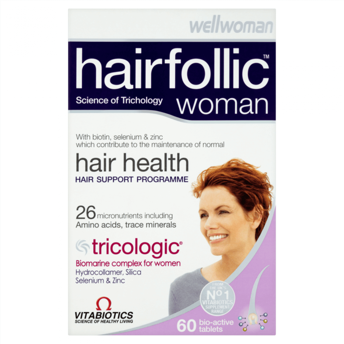 Vitabiotics Wellwoman Hairfolic Tricologic Συμπλήρωμα Διατροφής που Δρα Στην Υγεία του Τριχωτού της Κεφαλής 60tabs