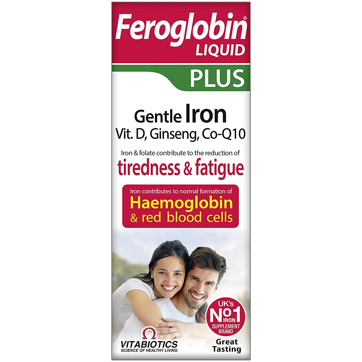 Vitabiotics Feroglobin Liquid Plus Gentle Iron, Vit D, Ginseng, CoQ10