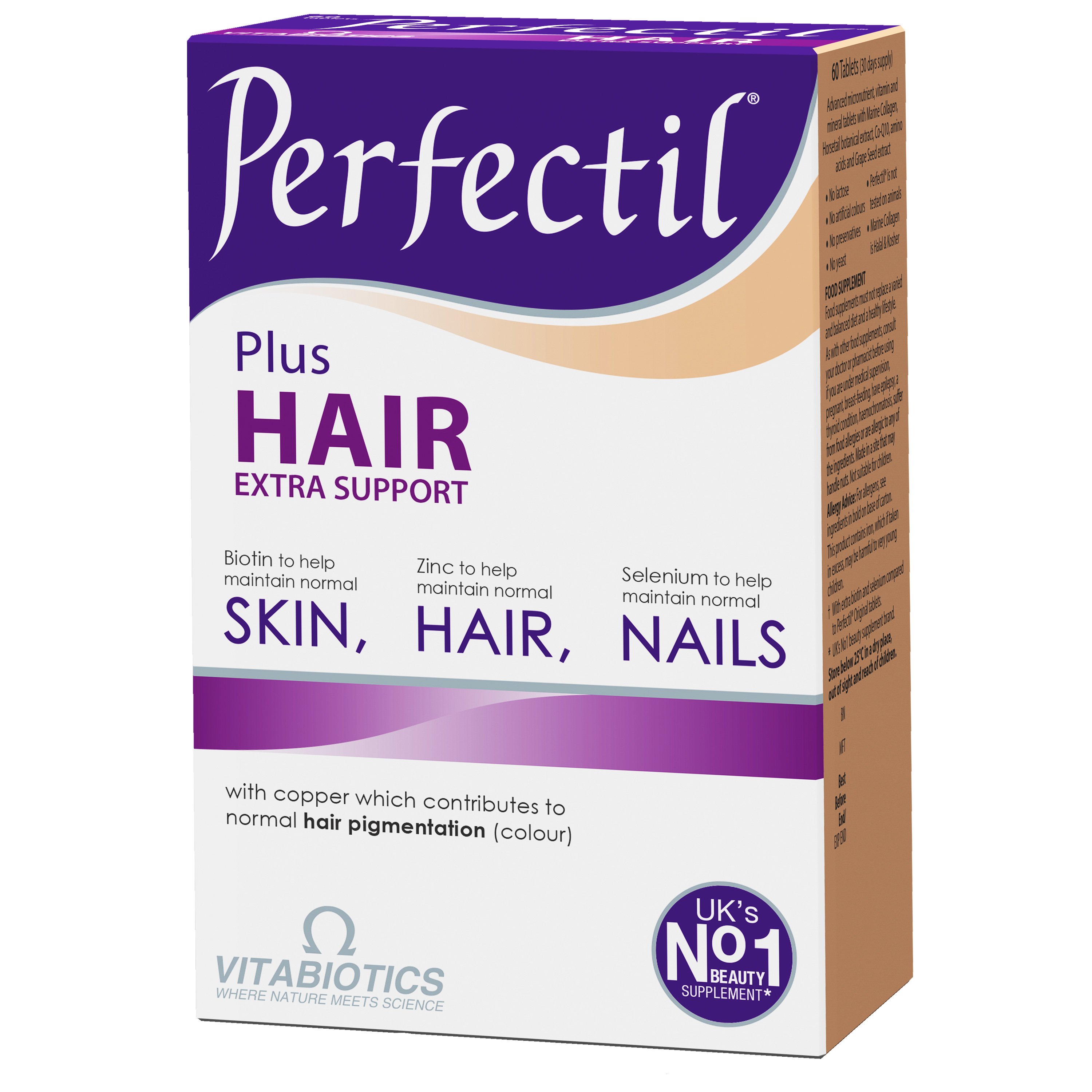 Vitabiotics Perfectil Plus Hair Extra Support Συμπλήρωμα Διατροφής για Υγιή Μαλλιά, Δέρμα & Νύχια 60 tabs