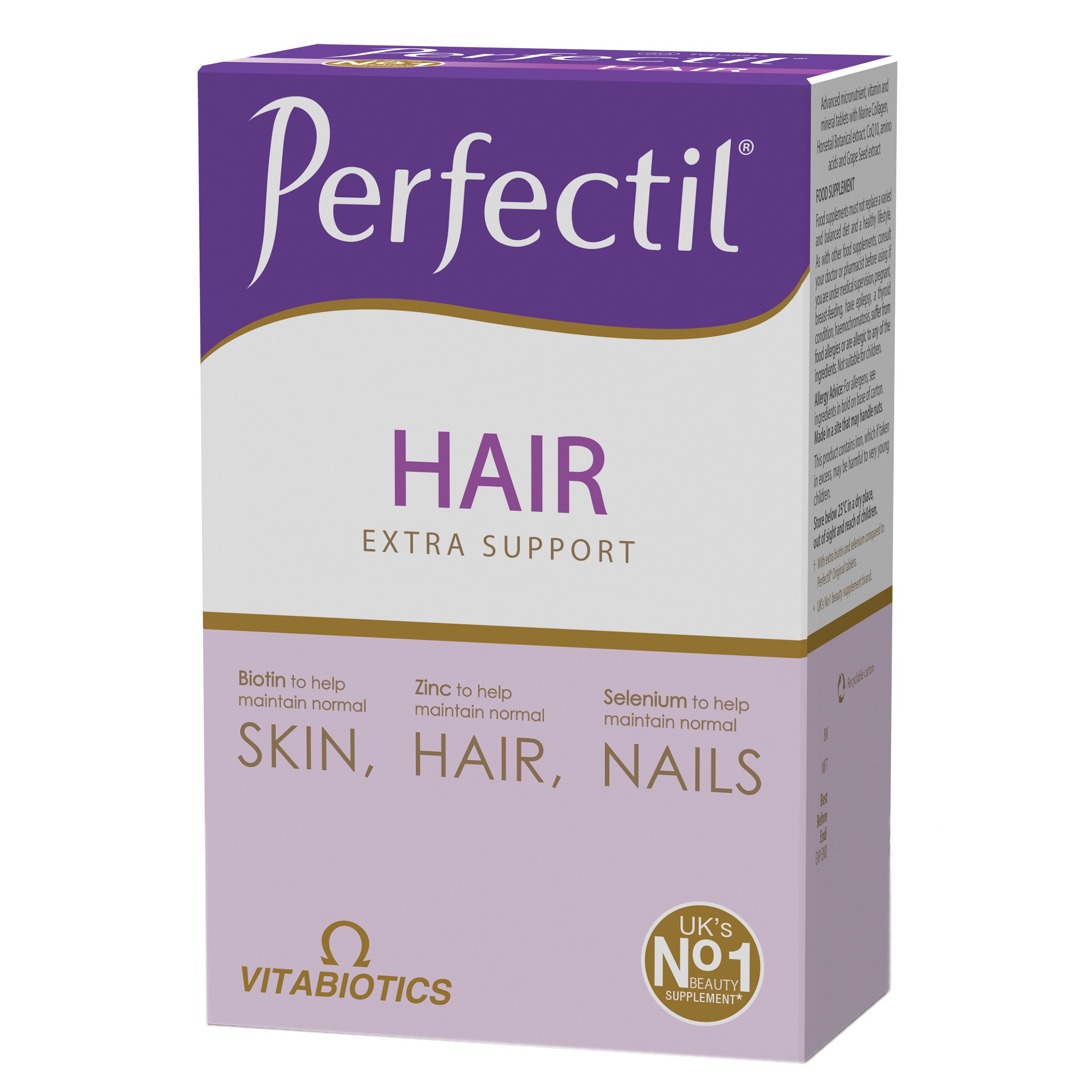 Vitabiotics Perfectil Plus Hair Extra Support Συμπλήρωμα Διατροφής για Υγιή Μαλλιά, Δέρμα & Νύχια 60 tabs