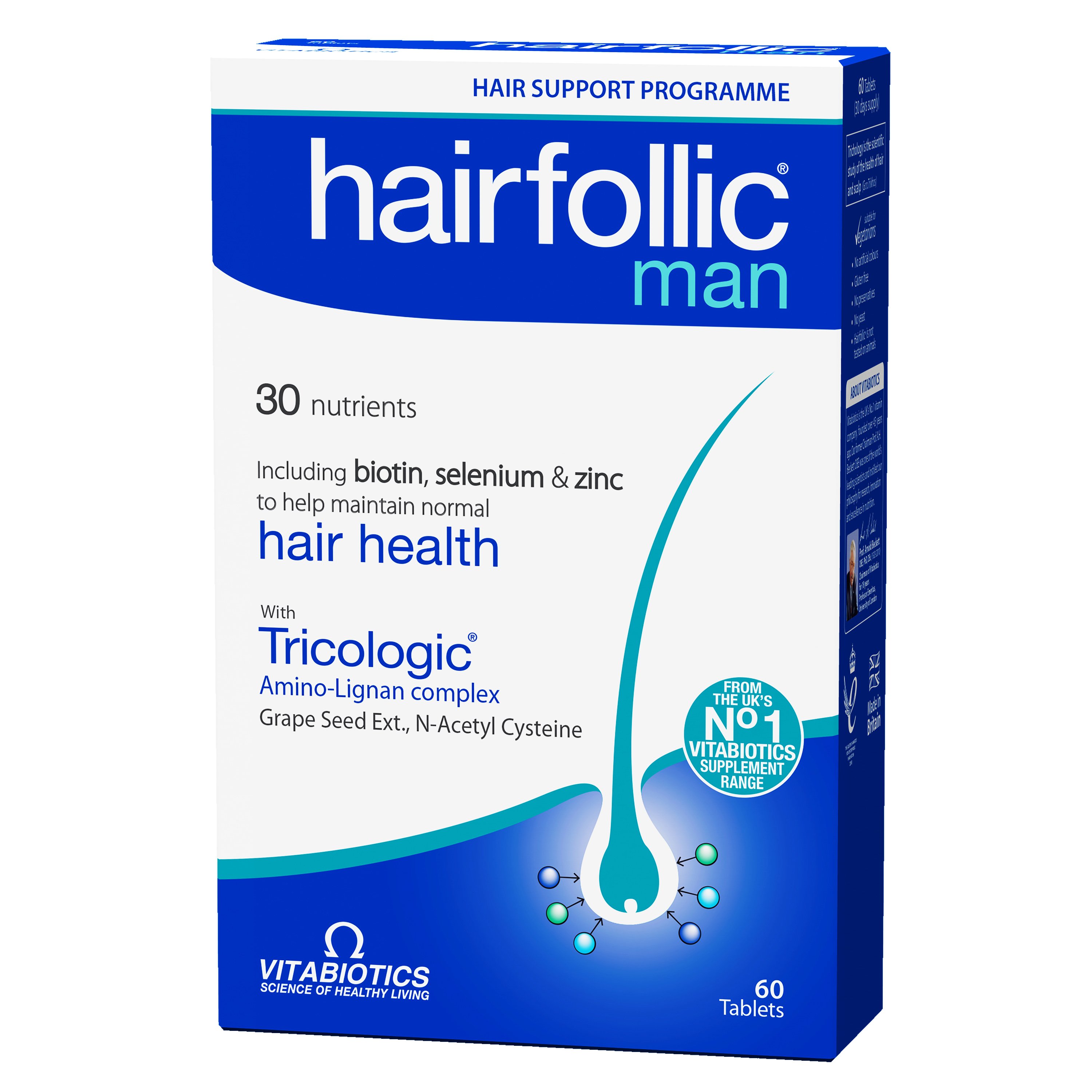 Vitabiotics Wellman Hairfollic Man Φροντίδα των Μαλλιών Ειδικά για Άνδρες 60tabs