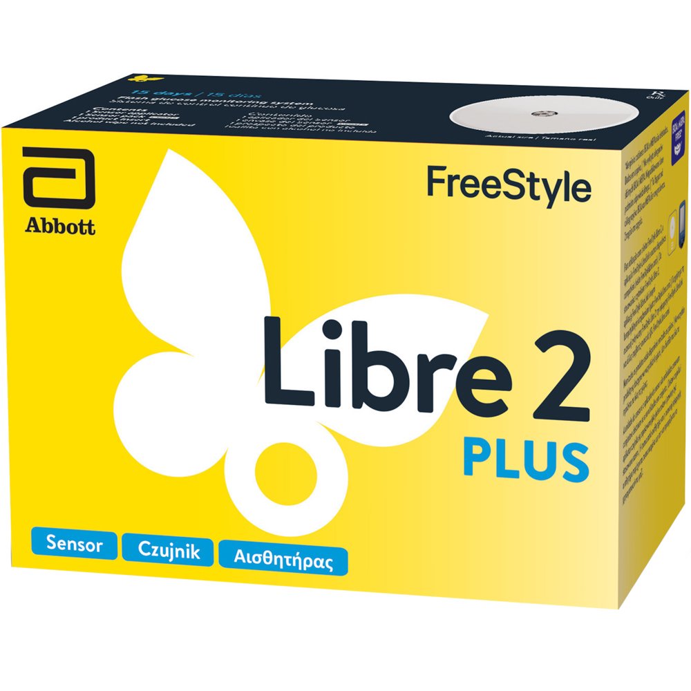 Abbot FreeStyle Libre 2 Plus Αισθητήρας Συνεχούς Μέτρησης Γλυκόζης στο Αίμα Διάρκειας Έως & 15 Ημερών 1 Τεμάχιο