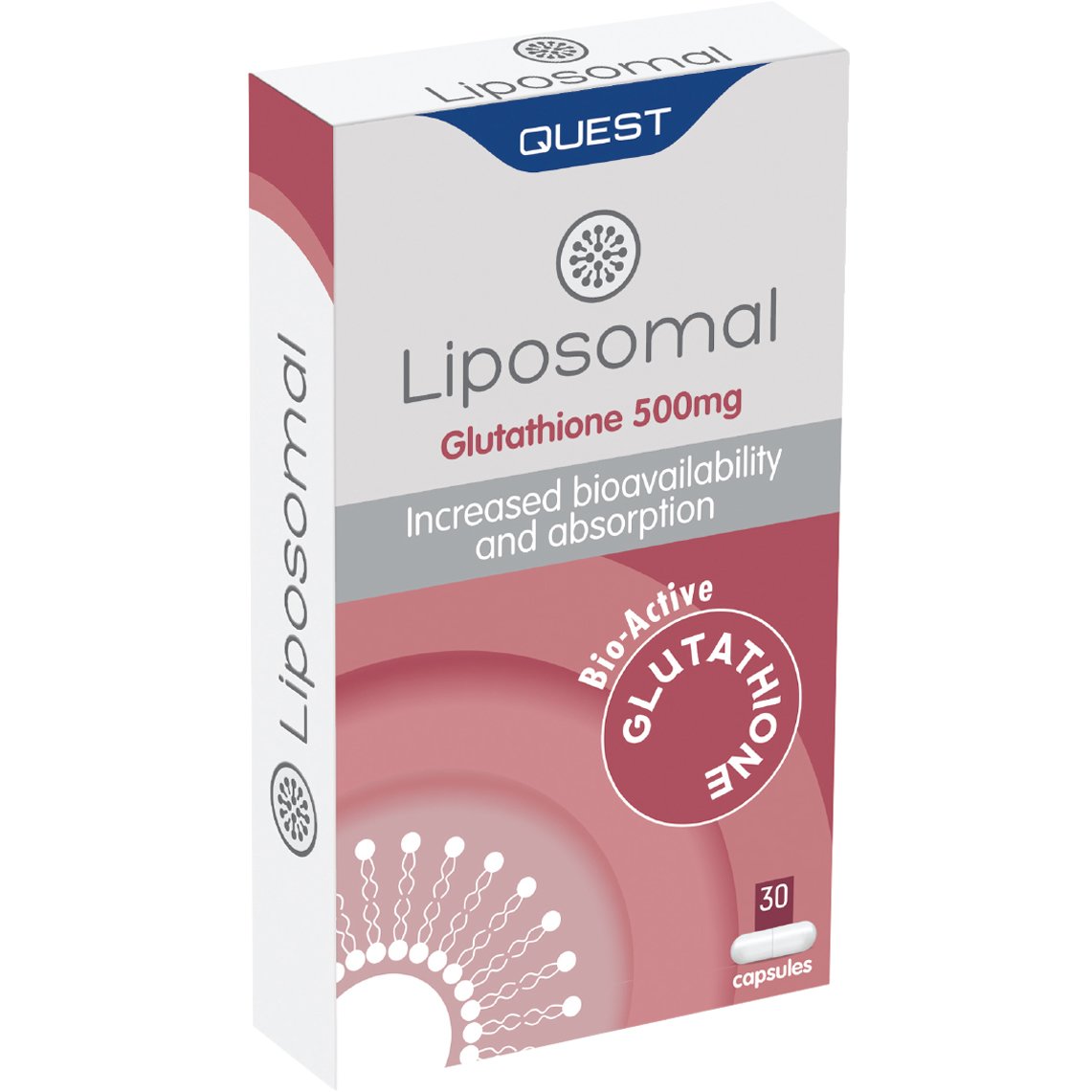 Quest Quest LiposomaI Glutathione 500mg Συμπλήρωμα Διατροφής Γλουταθειόνης Λιποσωμικής Μορφής Αυξημένης Απορρόφησης & Βιοδιαθεσιμότητας με Ισχυρές Αντιοξειδωτικές & Αποτοξινωτικές Ιδιότητες 30caps