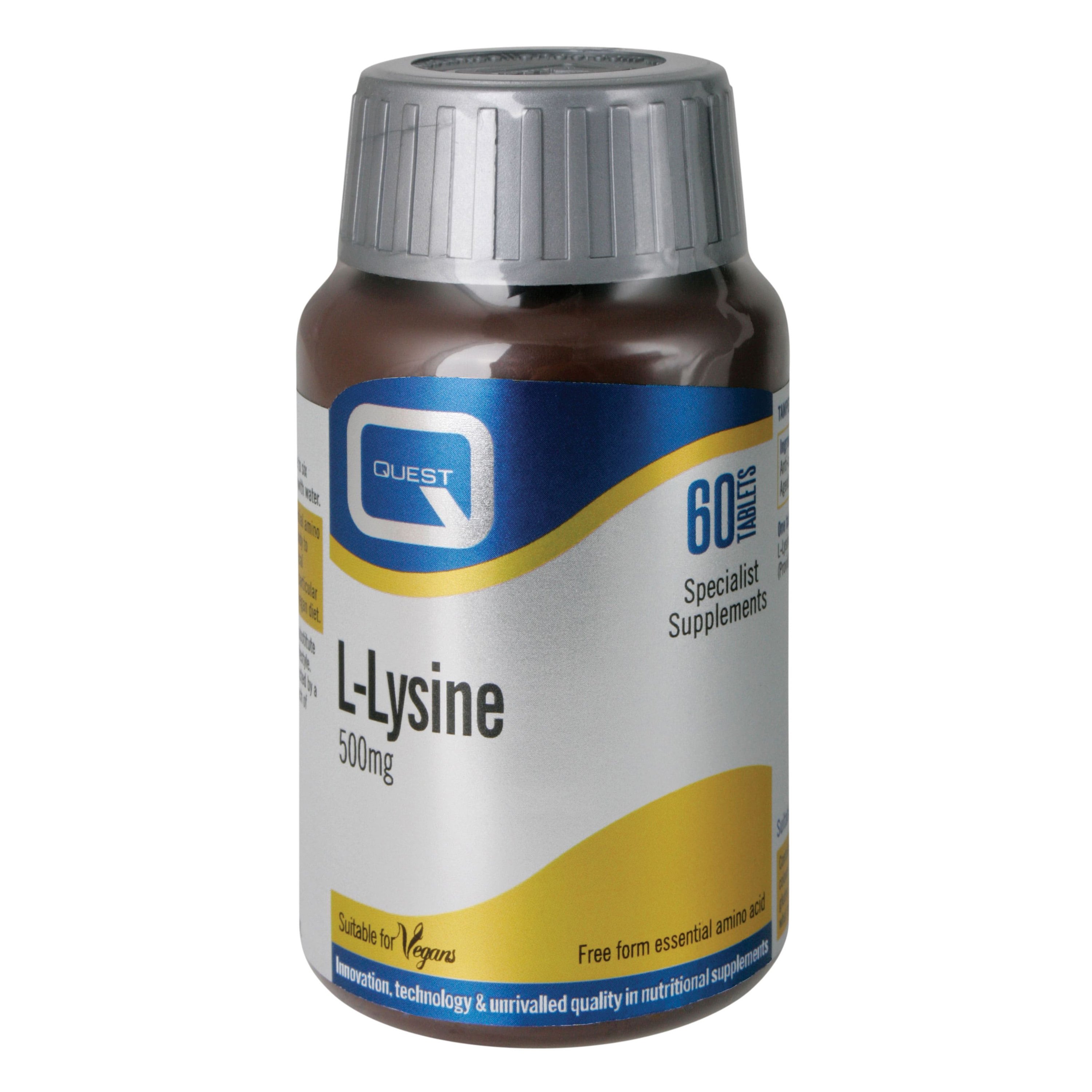Quest L-Lysine 500mg 60tabs,Συμπλήρωμα Διατροφής Λυσίνης σε Μορφή Άμεσα Απορροφήσιμη Από τον Οργανισμό