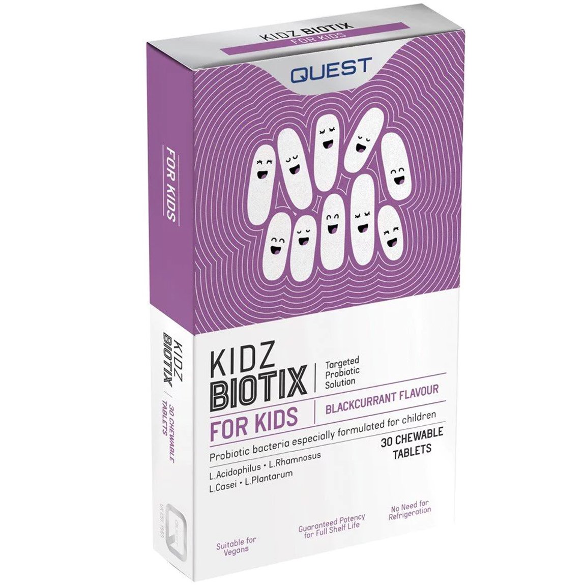 Quest Kidzbiotix Συμπλήρωμα Διατροφής για την Καλή Λειτουργία του Παιδικού Εντέρου 30 Chew.tabs