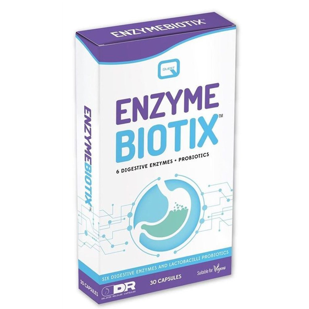 Quest Enzyme Biotix Συμπλήρωμα Διατροφής με Πεπτικά Ένζυμα & Προβιοτικά για Δυσκολία στην Πέψη των Τροφών 30caps