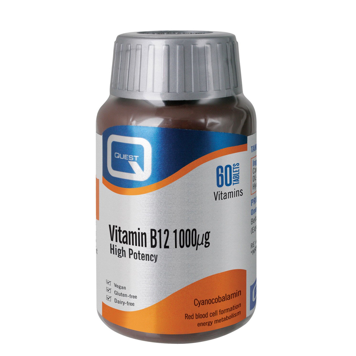 Quest Vitamin B12 1000μg Συμπλήρωμα Διατροφής με Βιταμίνη Β12 που Συμβάλλει στη Μείωση της Κόπωσης 60tabs