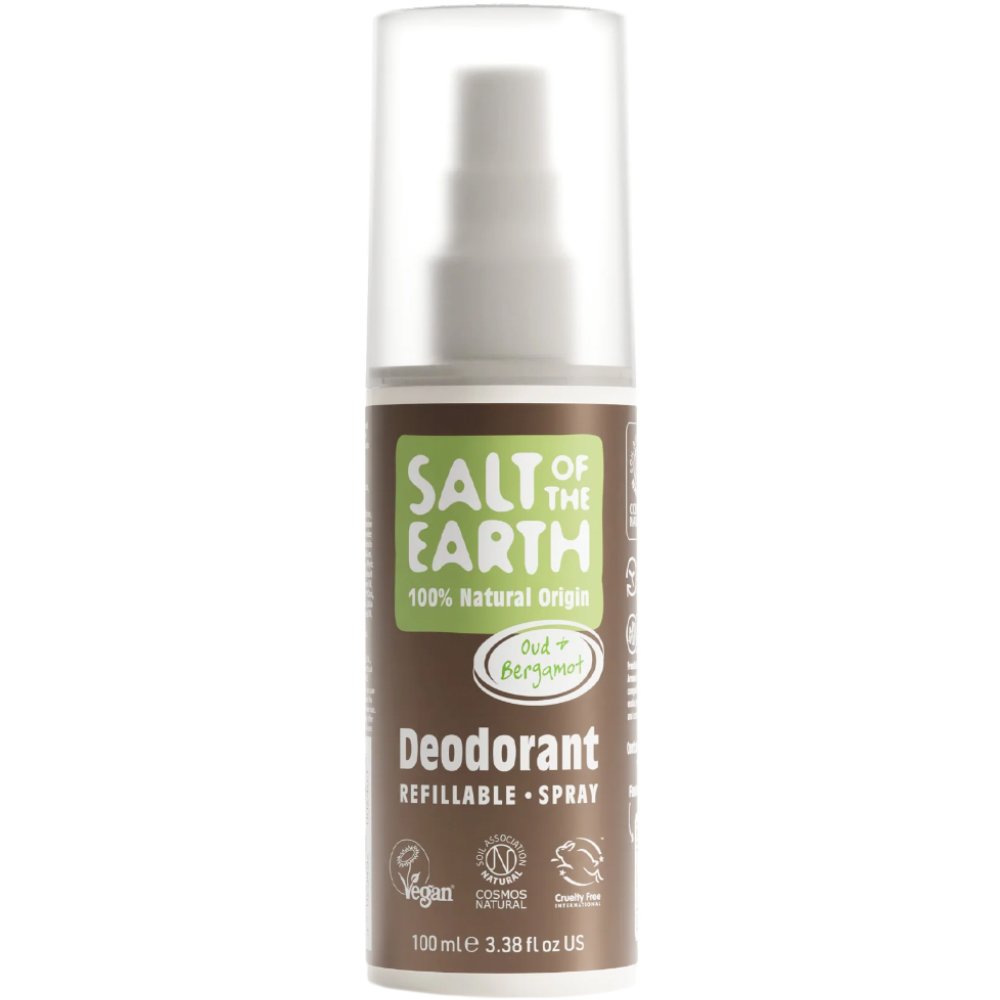 Salt of the Earth Deodorant Spray Αποσμητικό Σπρέι Φυσικής Προέλευσης με Άρωμα Περγαμόντο 100ml - Oud & Bergamot