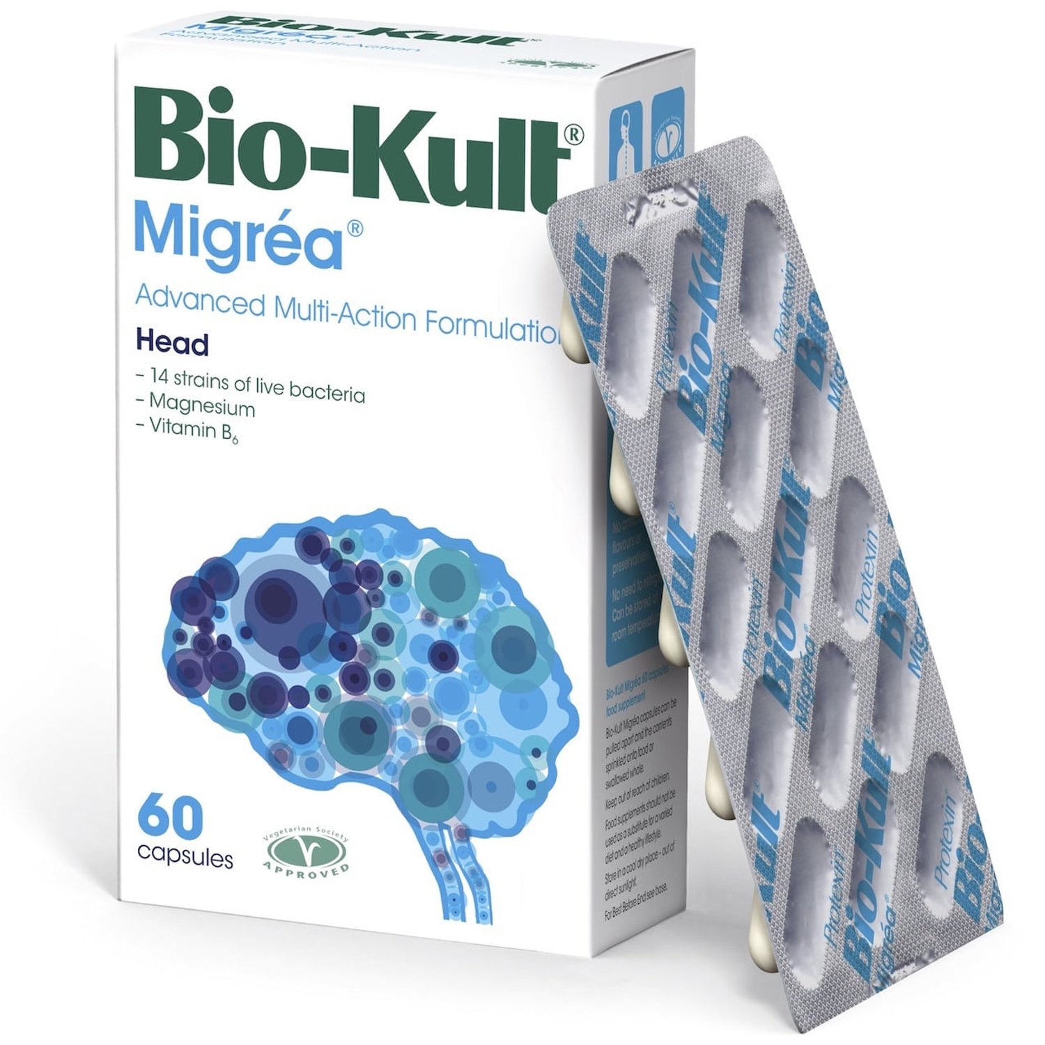 Bio-Kult Migrea Συμπλήρωμα Διατροφής για τη Φυσιολογική Λειτουργία του Νευρικού Συστήματος & του Εντέρου 60caps