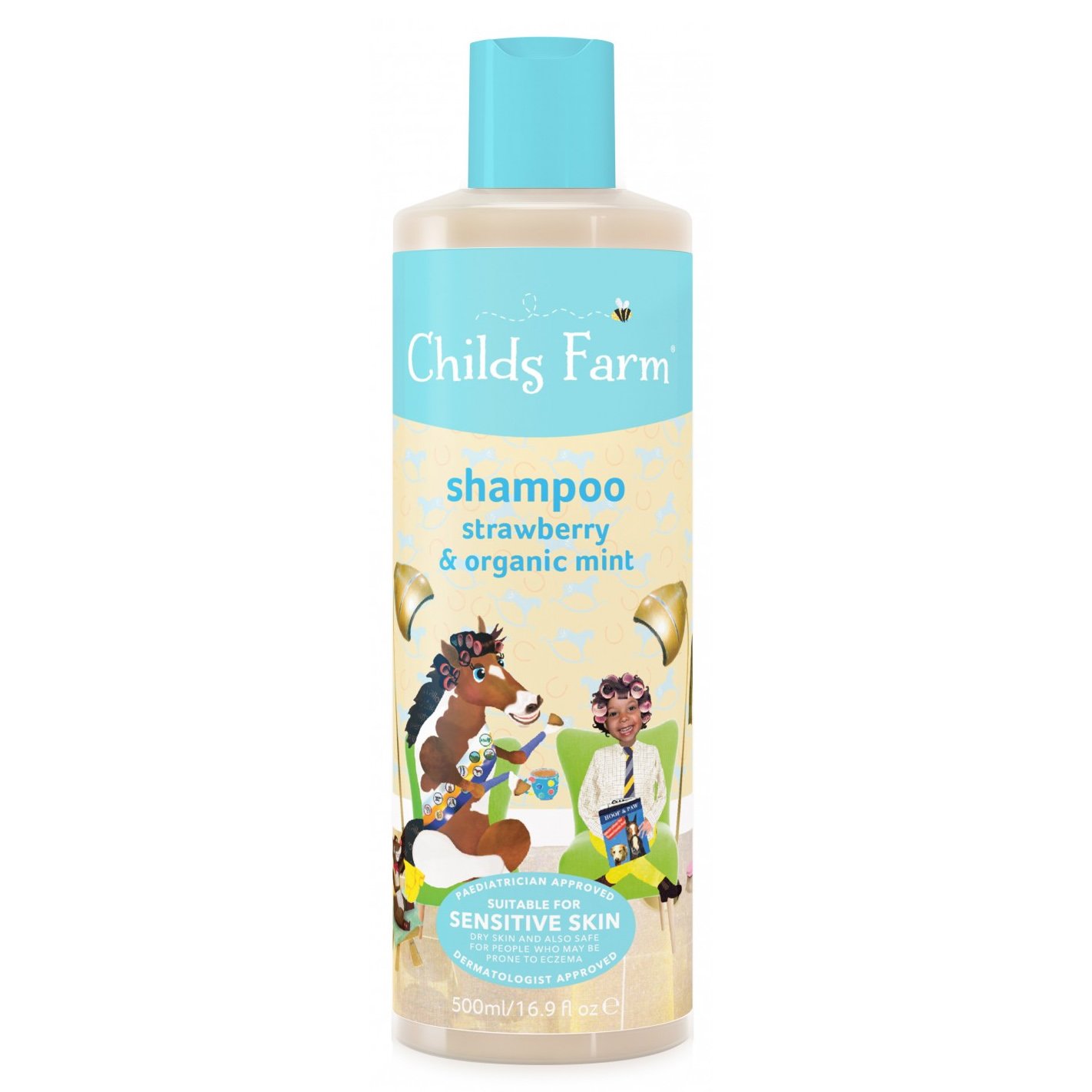 Childs Farm Shampoo with Strawberry & Mint Κωδ. CF500 Ενυδατικό Σαμπουάν που Ξεμπερδεύει Εύκολα τα Παιδικά Μαλλάκια με Υπέροχο Άρωμα Φράουλας & Μέντας 500ml