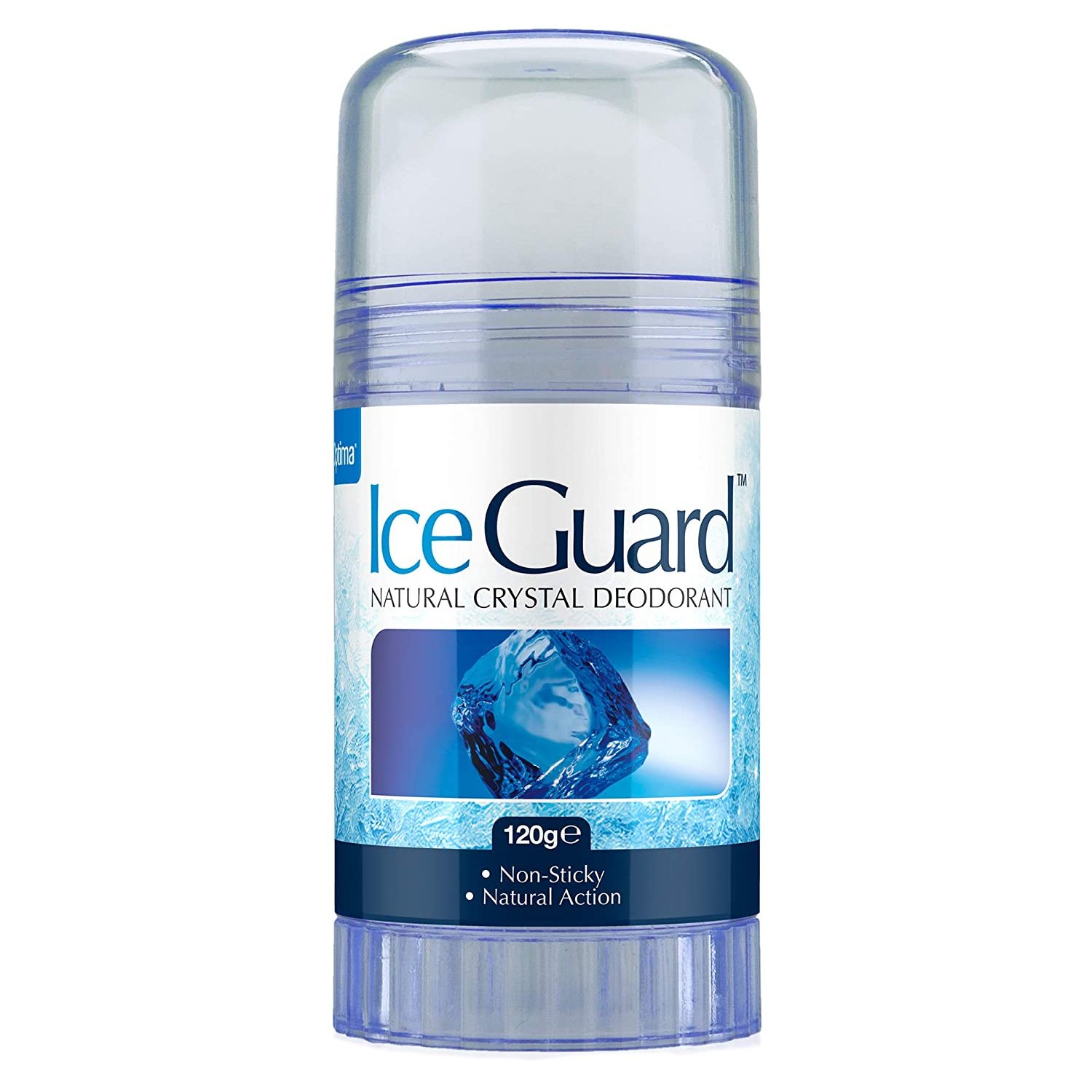 Optima Ice Guard Natural Crystal Deodorant Twist Up Υποαλλεργικό, Άοσμο Αποσμητικό Από Φυσικό Κρύσταλλο 120gr