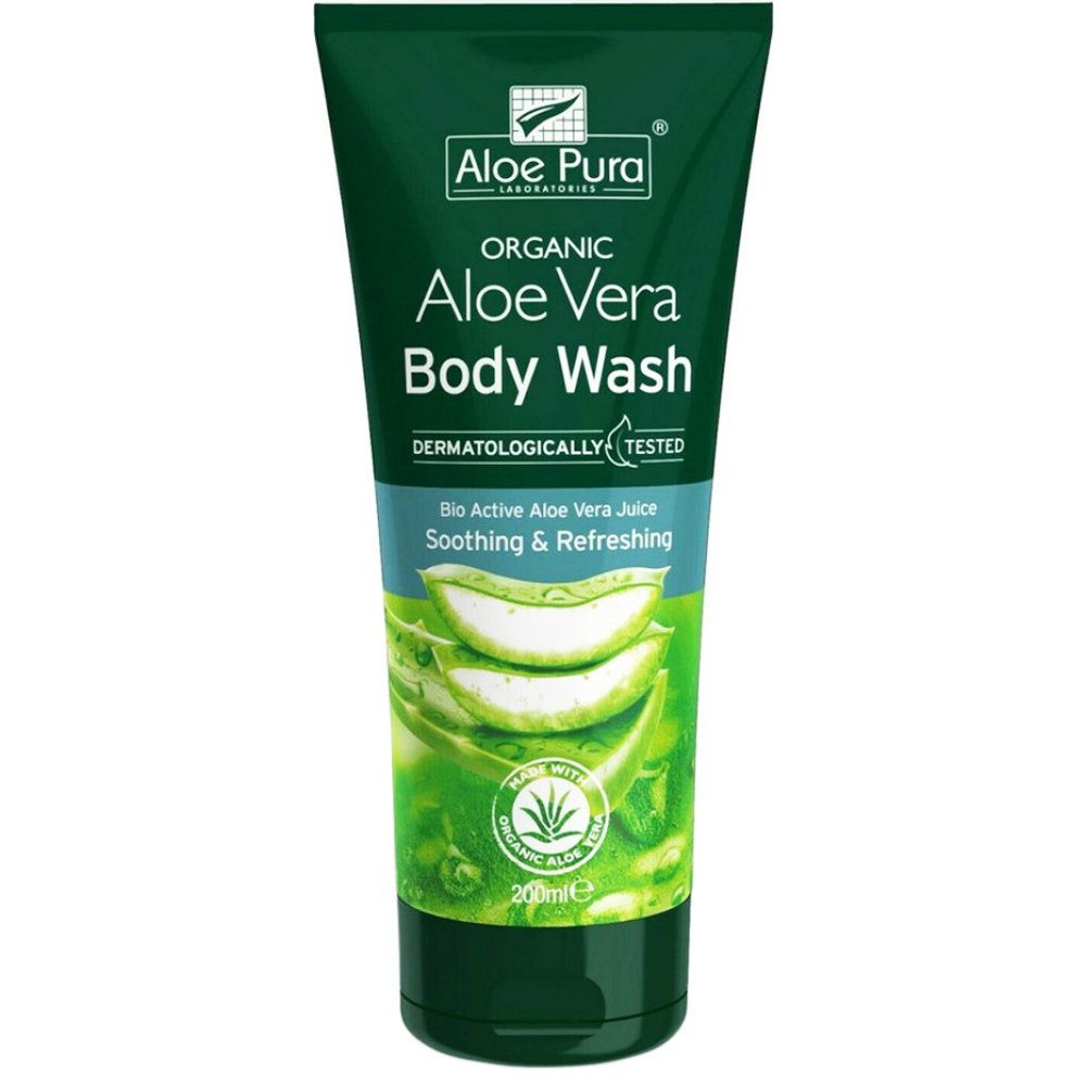 Optima Aloe Pura Organic Aloe Vera Soothing & Refreshing Body Wash Αναζωογονητικό & Καταπραϋντικό Αφρόλουτρο με Αλόη Βέρα 200ml