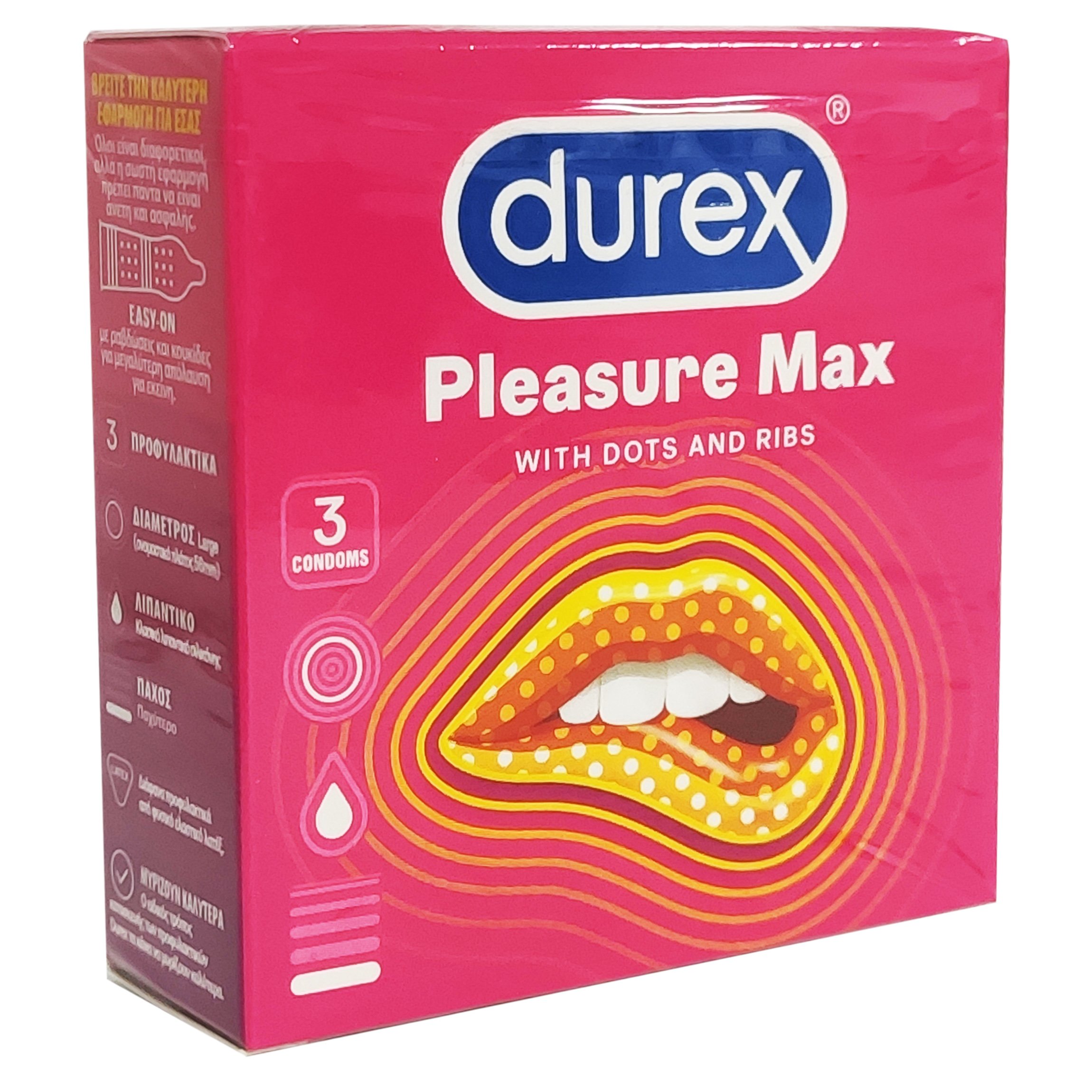 Durex Pleasuremax Προφυλακτικά για Μέγιστη Διέγερση 3τεμ