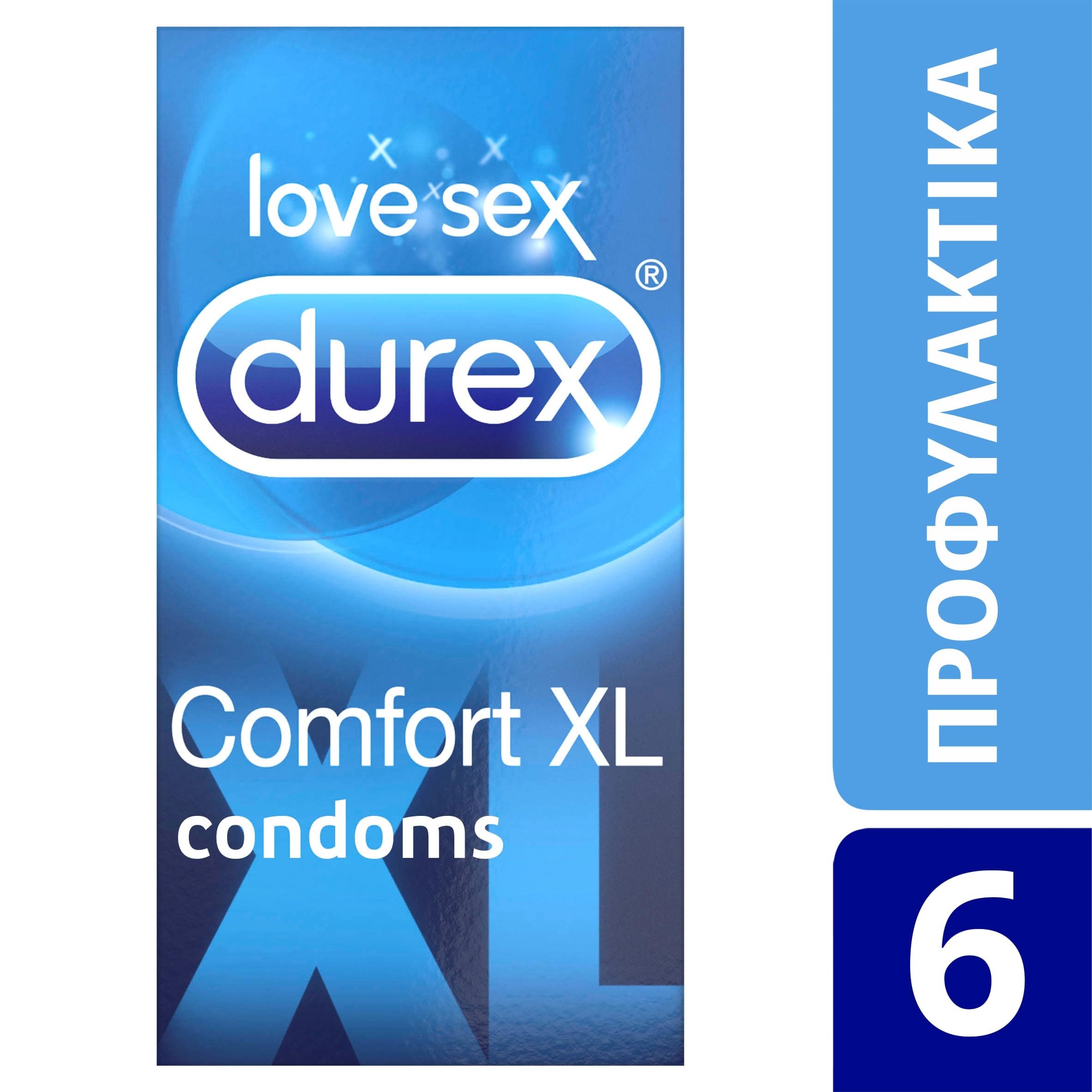 Durex Comfort XL Προφυλακτικά Extra Large, για Περισσότερη Άνεση 6τεμ.