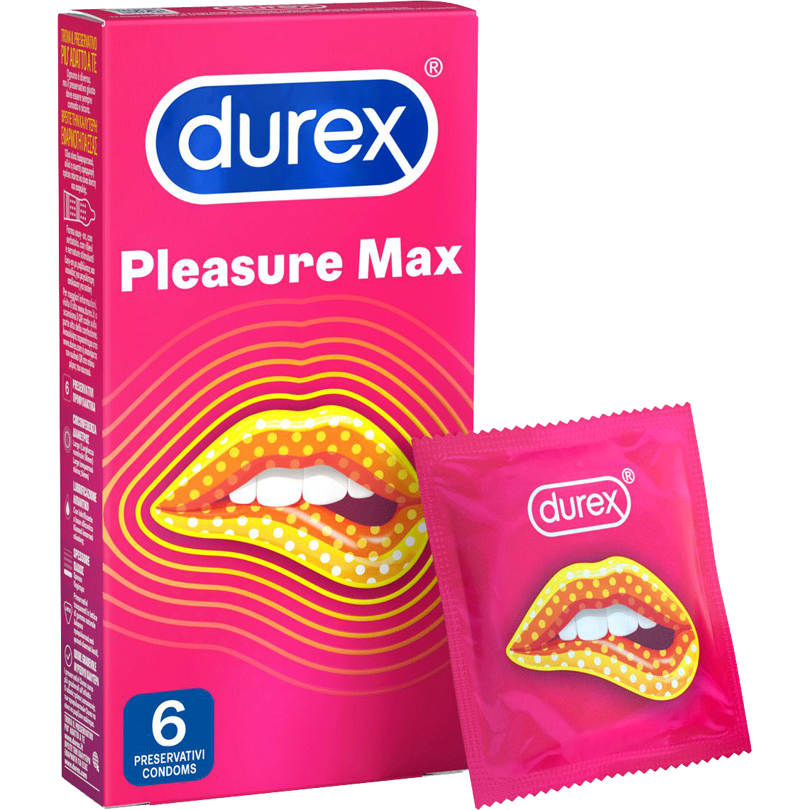 Durex Pleasure Max Regular Fit Προφυλακτικά με Κουκίδες & Ραβδώσεις για Μεγαλύτερη Απόλαυση 6 Τεμάχια