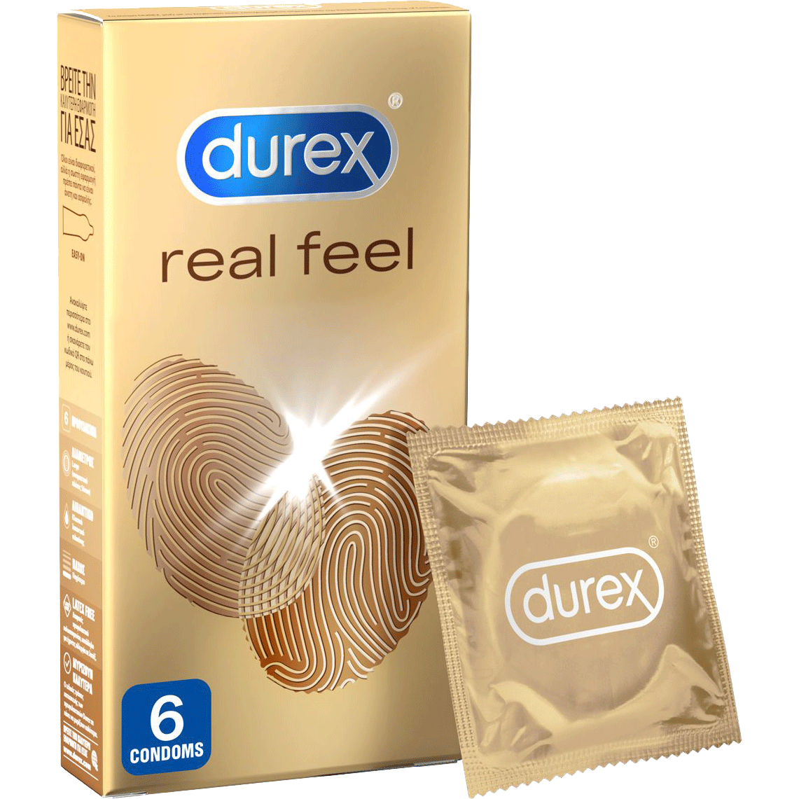 Durex Real Feel Προφυλακτικά από Προηγμένο Υλικό για πιο Φυσική Αίσθηση 6 Τεμάχια
