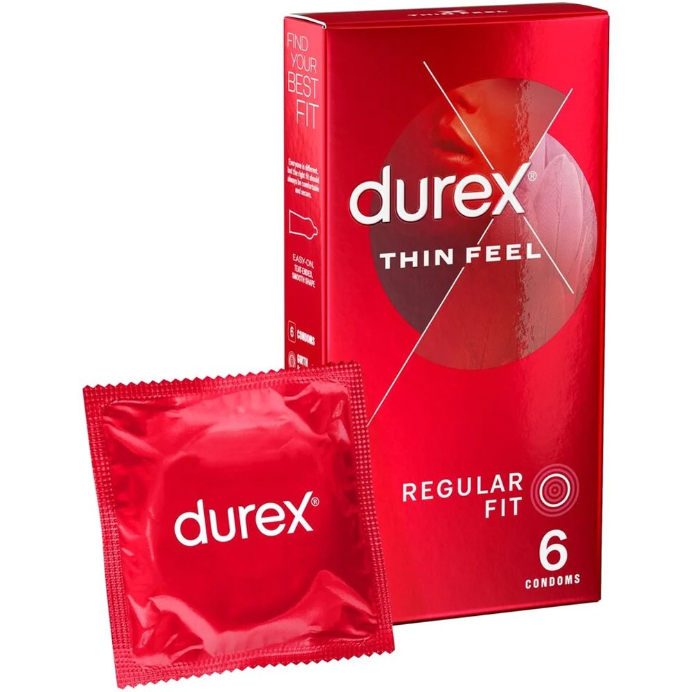 Durex Sensitive Thin Feel Condoms Λεπτά Προφυλακτικά για Καλύτερη Αίσθηση με Κανονική Εφαρμογή 6 Τεμάχια