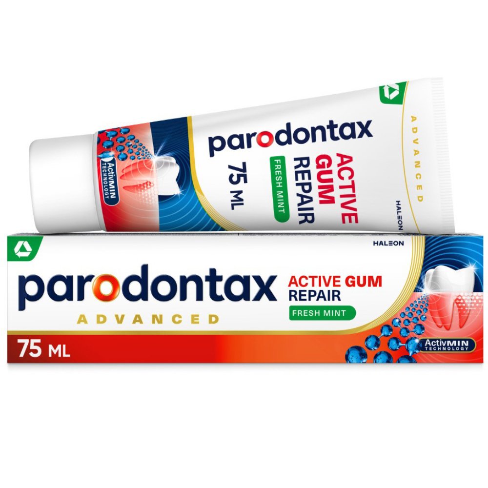 Parodontax Parodontax Active Gum Repair Fresh Mint Toothpaste Οδοντόκρεμα για την Αποκατάσταση των Ούλων που Αιμορραγούν από τη 1η Εβδομάδα με Γεύση Μέντα 75ml