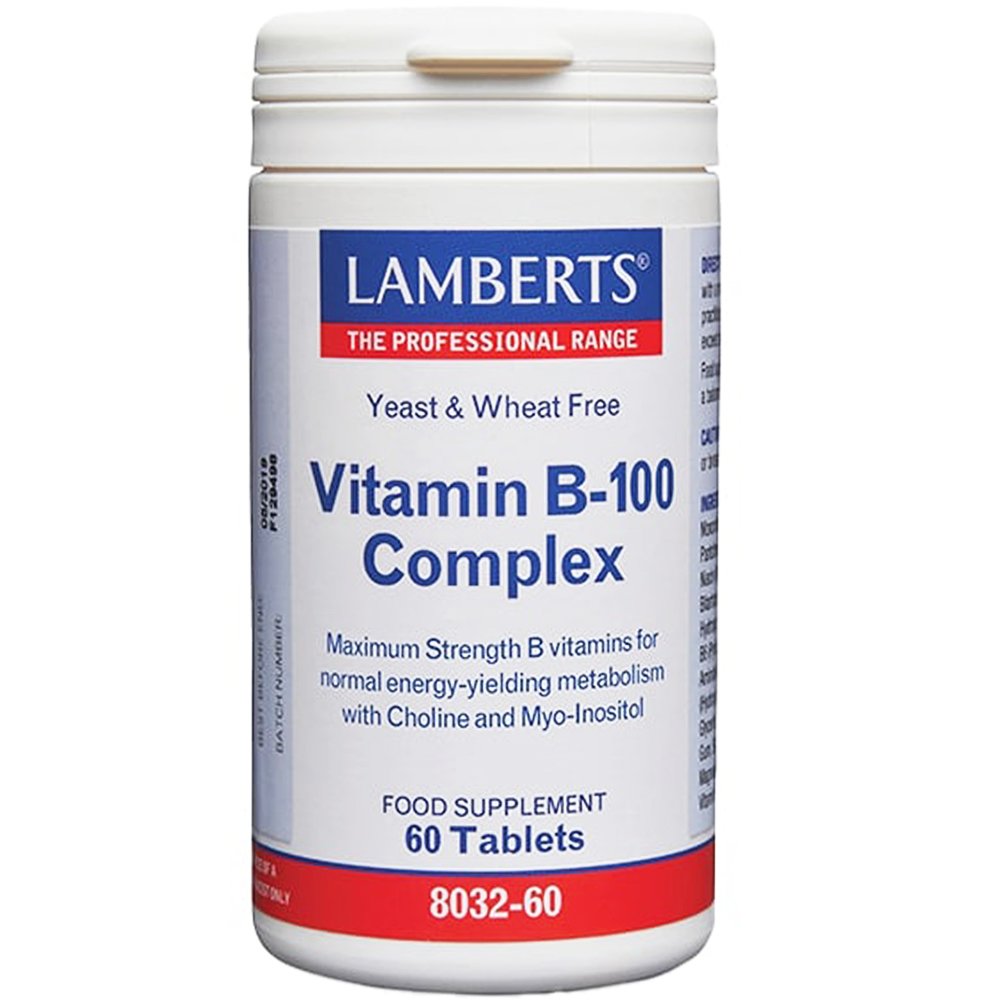Lamberts B-100 Complex Συμπλήρωμα Διατροφής για Υγιές Νευρικό, Ανοσοποιητικό & Ενίσχυση του Μεταβολισμού 60tabs