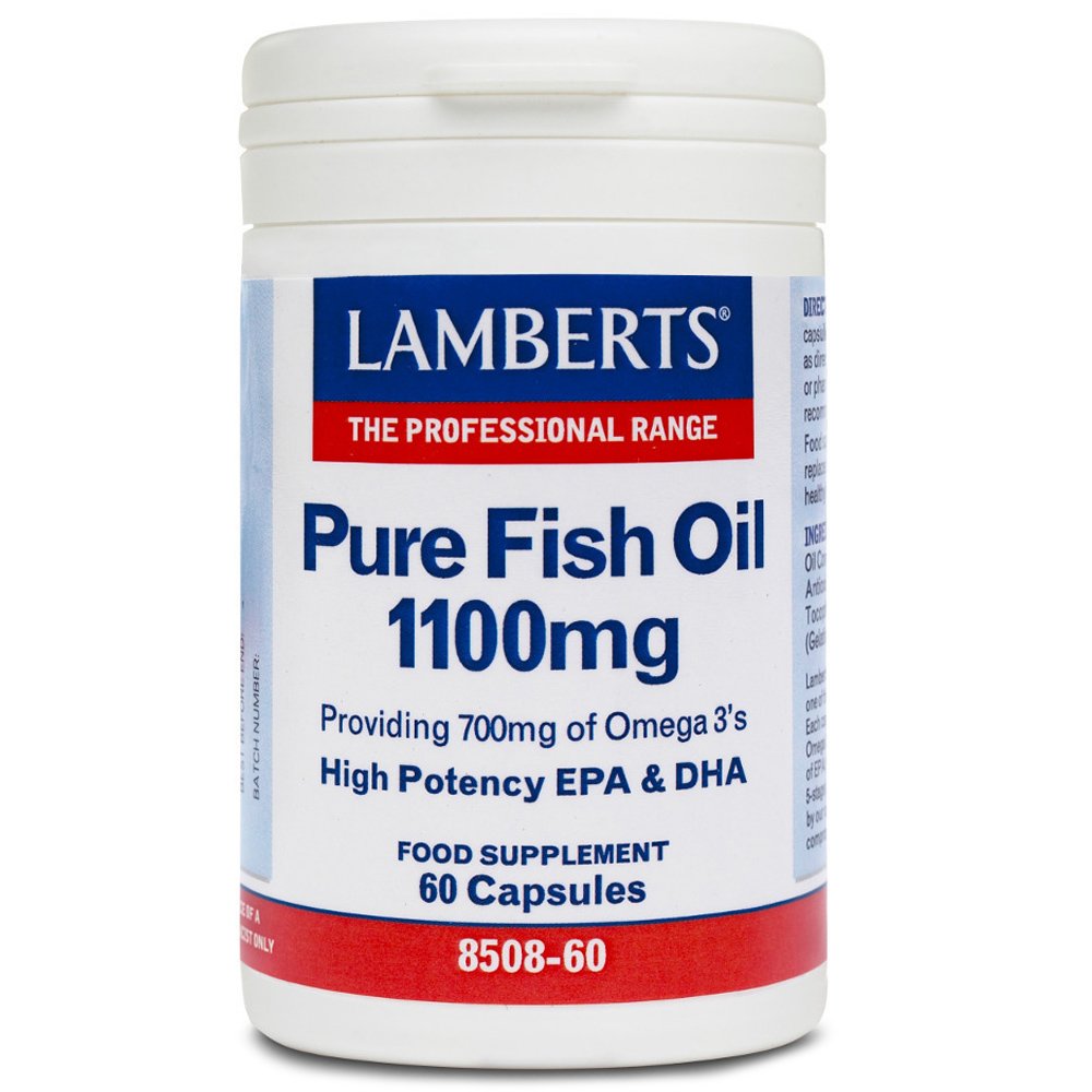 Lamberts Pure Fish Oil 1100mg Συμβάλλει στη Φυσιολογική Λειτουργία της Καρδιάς της Όρασης και του Εγκεφάλου 60caps