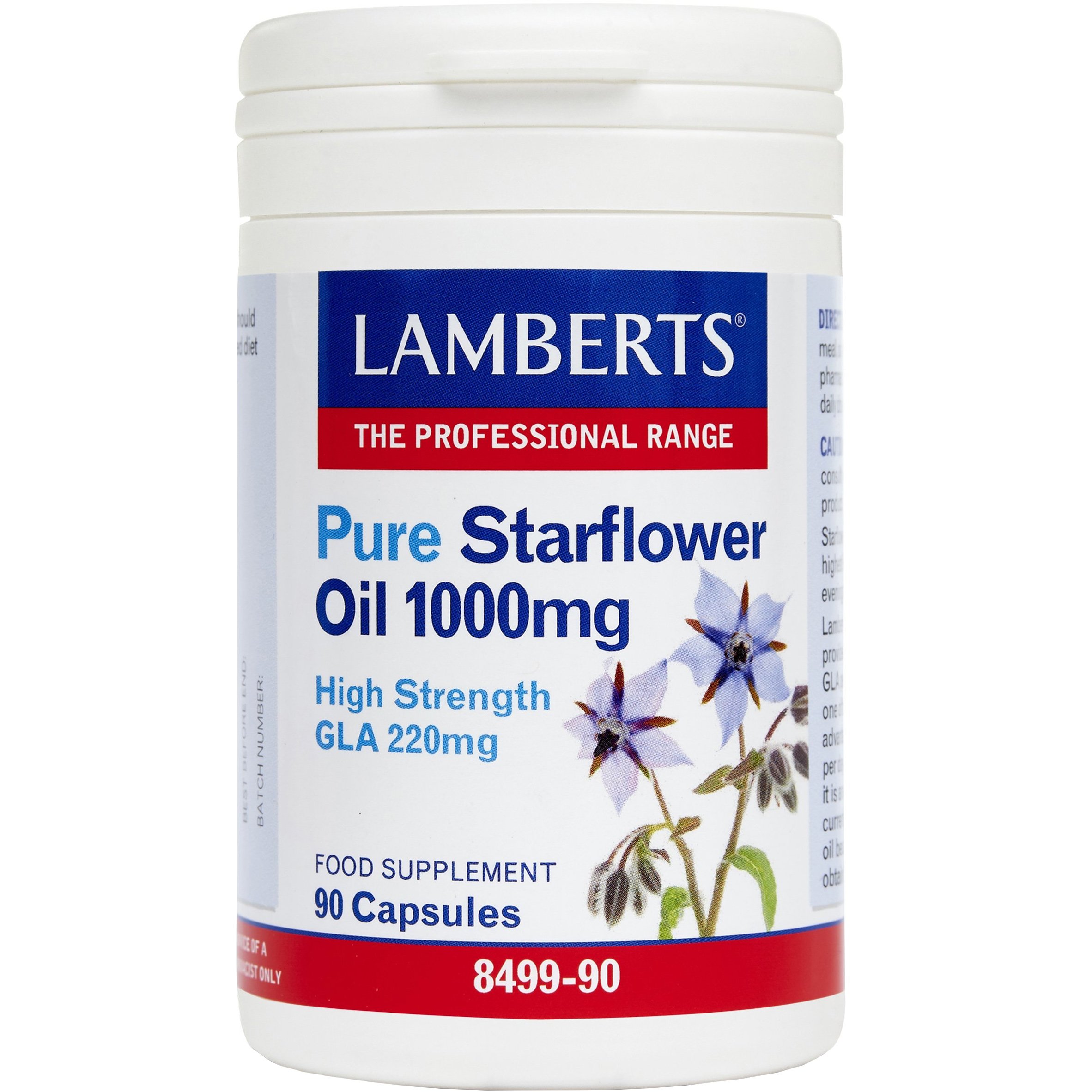 Lamberts Lamberts Pure Starflower Oil Συμπλήρωμα Διατροφής Εκχυλίσματος Μποράγκου Κατά της Ρευματοειδούς Αρθρίτιδας με Αντιφλεγμονώδεις Ιδιότητες για την Αντιμετώπιση του Προεμμηνορροϊκού Συνδρόμου 1000mg, 90caps