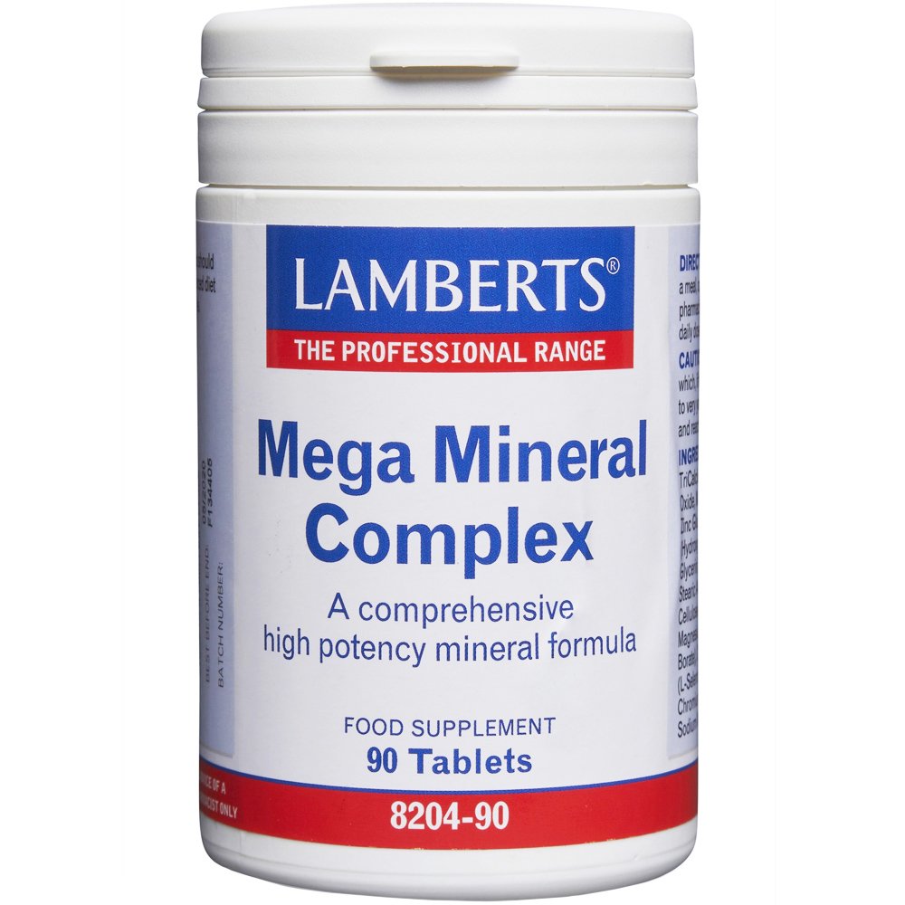 Lamberts Lamberts Mega Mineral Complex Συμπλήρωμα Διατροφής Συμπλέγματος Μετάλλων & Ιχνοστοιχείων  για την Καλή Λειτουργία του Μυοσκελετικού, Ενέργεια & Αντιοξειδωτικές Ιδιότητες 90tabs