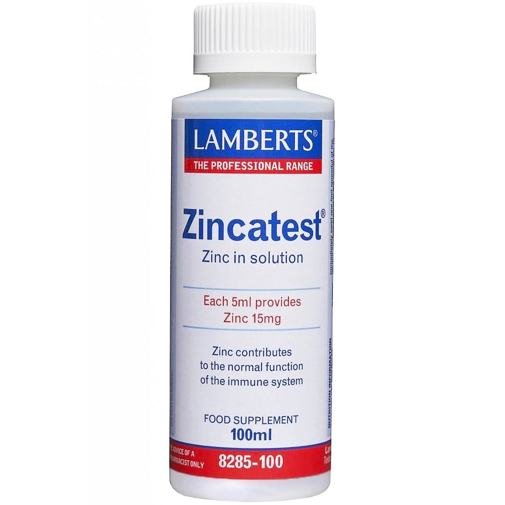 Lamberts Zincatest Συμπλήρωμα Διατροφής με Θειικό Ψευδάργυρο Υψηλής Απορροφησιμότητας για την Καλή Λειτουργία του Ανοσοποιητικού & Υγιή Μαλλιά, Νύχια & Δόντια σε Υγρή Μορφή 100ml