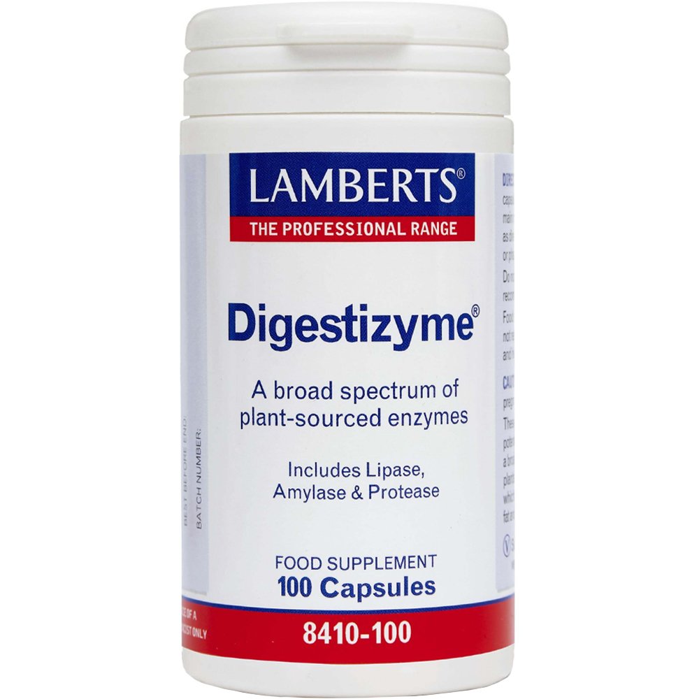 Lamberts Lamberts Digestizyme Συμπλήρωμα Διατροφής με Υψηλής Ισχύος Σύμπλεγμα Πεπτικών Ενζύμων Φυτικής Προελεύσεως για τη Σωστή Λειτουργία του Γαστρεντερικού 100caps