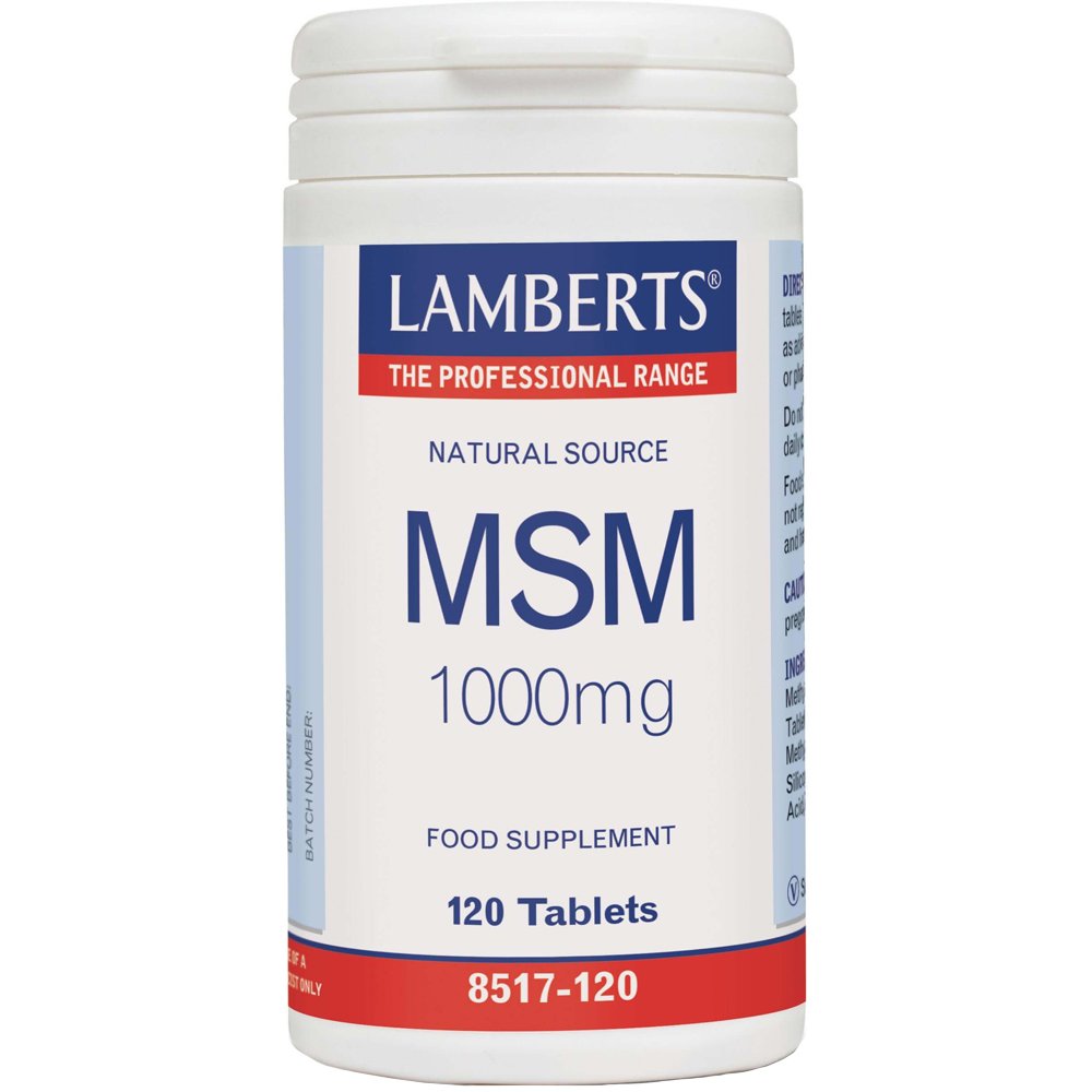 Lamberts MSM Συμπλήρωμα Διατροφής για τη Διατήρηση της Φυσιολογικής Λειτουργίας των Αρθρώσεων 1000mg, 120tabs