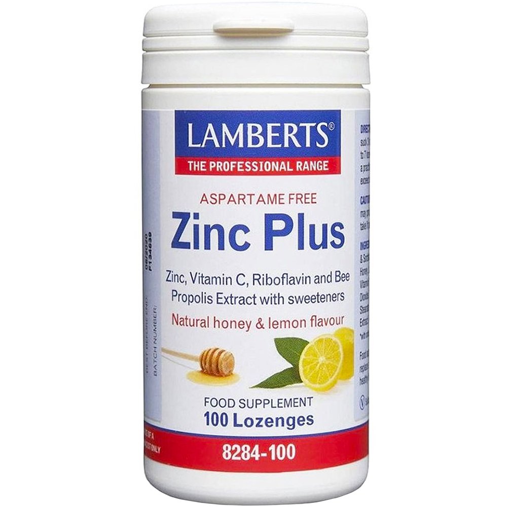 Lamberts Lamberts Zinc Plus Συμπλήρωμα Διατροφής με Βιταμίνη C, B2 & Ψευδάργυρο με Πρόπολη για Ενίσχυση του Ανοσοποιητικού σε Μορφή Καραμέλας με Γεύση Μέλι & Λεμόνι 100 Lozenges