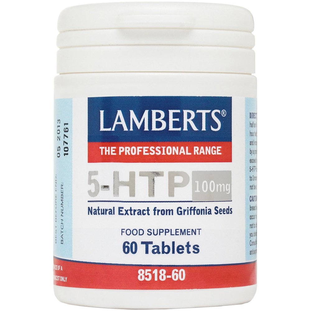 Lamberts 5-HTP Συμπλήρωμα Διατροφής με Εκχύλισμα Σπόρων του Φυτού Γκριφόν για τη Βελτίωση της Ψυχικής Υγείας 100mg, 60tabs