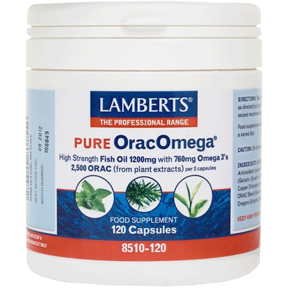 Lamberts Pure OracOmega Συμπλήρωμα Διατροφής Ω3 Λιπαρών Οξέων για την Ενίσχυση της Λειτουργίας της Καρδιάς και της Όρασης με Αντιοξειδωτικούς Παράγοντες 120caps