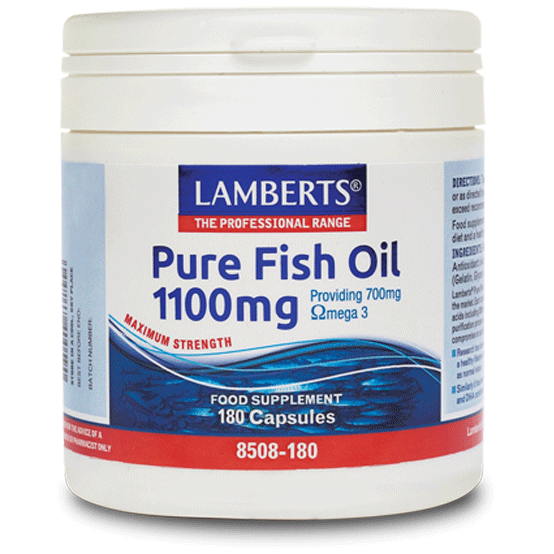 Lamberts Pure Fish Oil 1100mg για την Ενίσχυση της Λειτουργίας της Καρδιάς,του Εγκεφάλου και της Όρασης 180caps