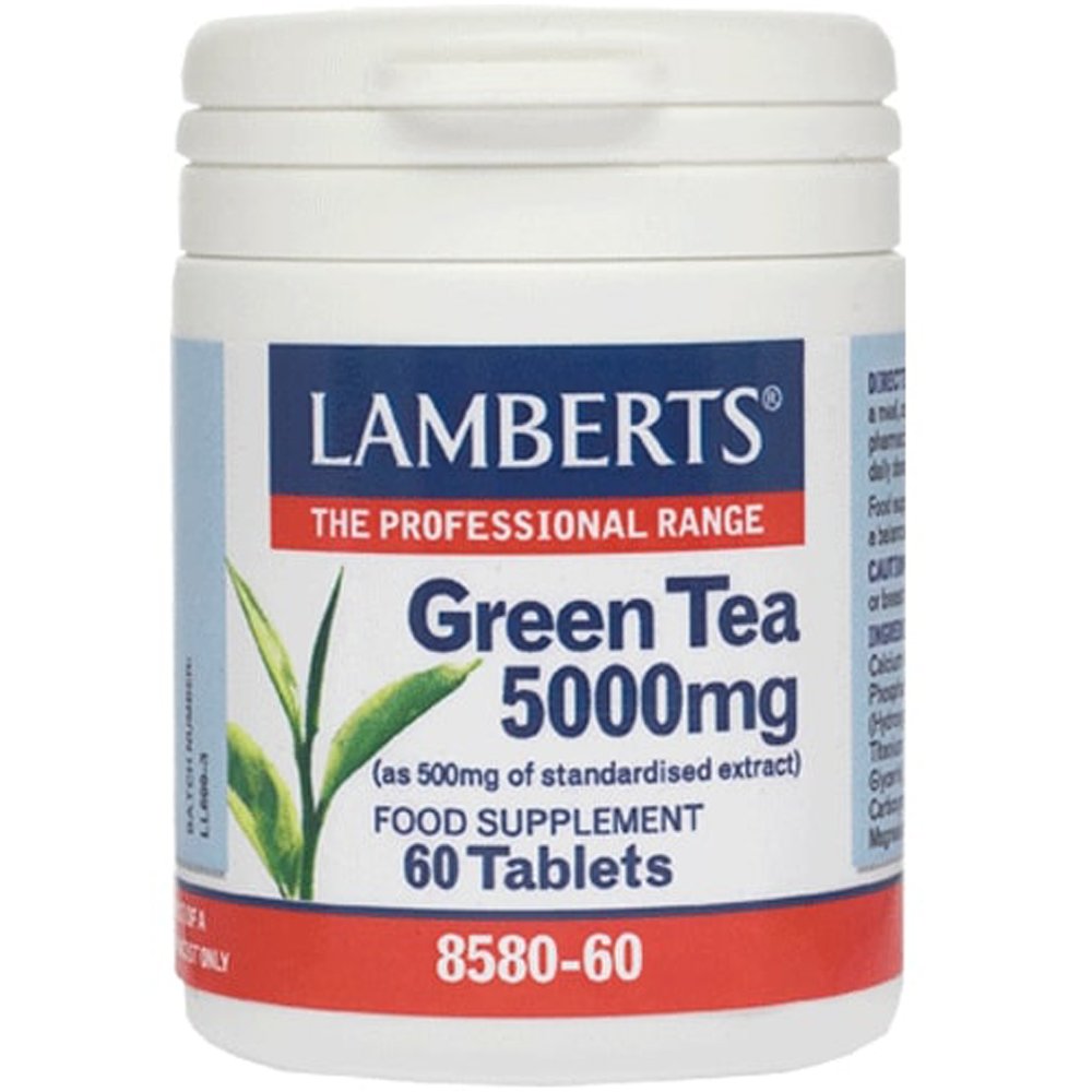 Lamberts Green Tea Συμπλήρωμα Διατροφής με Εκχύλισμα Πράσινου Τσαγιού για Αύξηση του Μεταβολικού Ρυθμού & Διατήρηση Βάρους με Αντιοξειδωτικές Ιδιότητες 5000mg, 60tabs