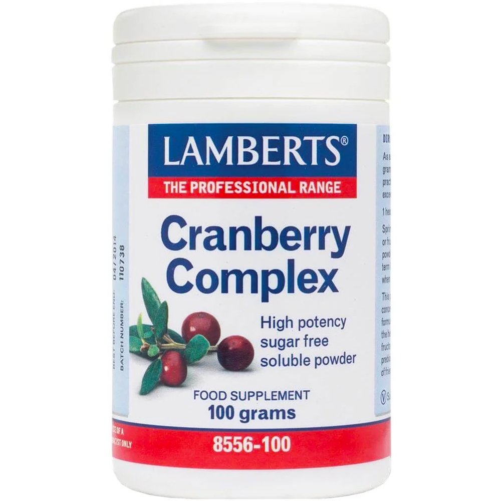 Lamberts Cranberry Complex Συμπλήρωμα Διατροφής Εκχυλίσματος Κράνμπερι με Βιταμίνη C σε Μορφή Σκόνης για τη Διατήρηση της Υγείας του Ουροποιητικού Συστήματος Ενάντια των Φλεγμονών 100gr