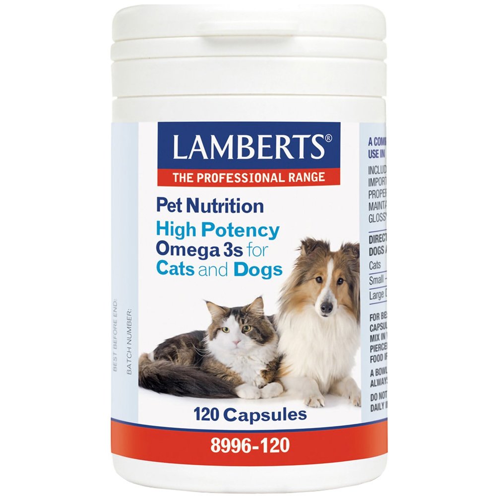 Lamberts Pet Nutrition High Potency Omega 3 for Cats & Dogs Συμπλήρωμα Διατροφής με Ωμέγα 3 Λιπαρά Οξέα για Γάτες & Σκύλους 120caps