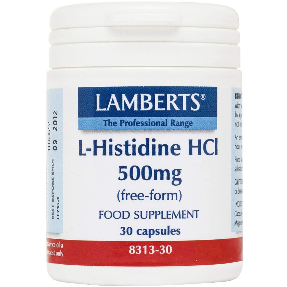 Lamberts Lamberts L-Histidine HCI Συμπλήρωμα Διατροφής με Ιστιδίνη Ελεύθερης Μορφής για τη Φυσιολογική Λειτουργία του Νευρικού Συστήματος 500mg, 30caps