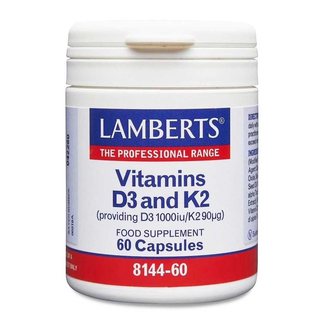 Lamberts Vitamins D3 & K2 Συμπλήρωμα Διατροφής με Υψηλής Ισχύος Σύμπλεγμα Βιταμίνης D3 & K2 60caps