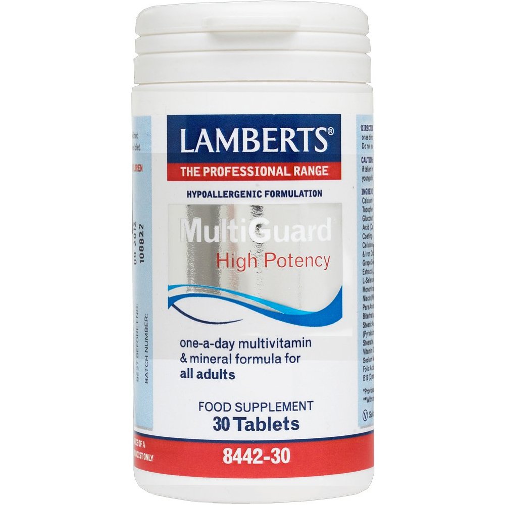 Lamberts Multi-Guard Συμπλήρωμα Διατροφής Πολυβιταμινών, Μετάλλων & Ιχνοστοιχείων Υψηλής Δραστικότητας με Αντιοξειδωτικά για Ενέργεια & Τόνωση 30tabs