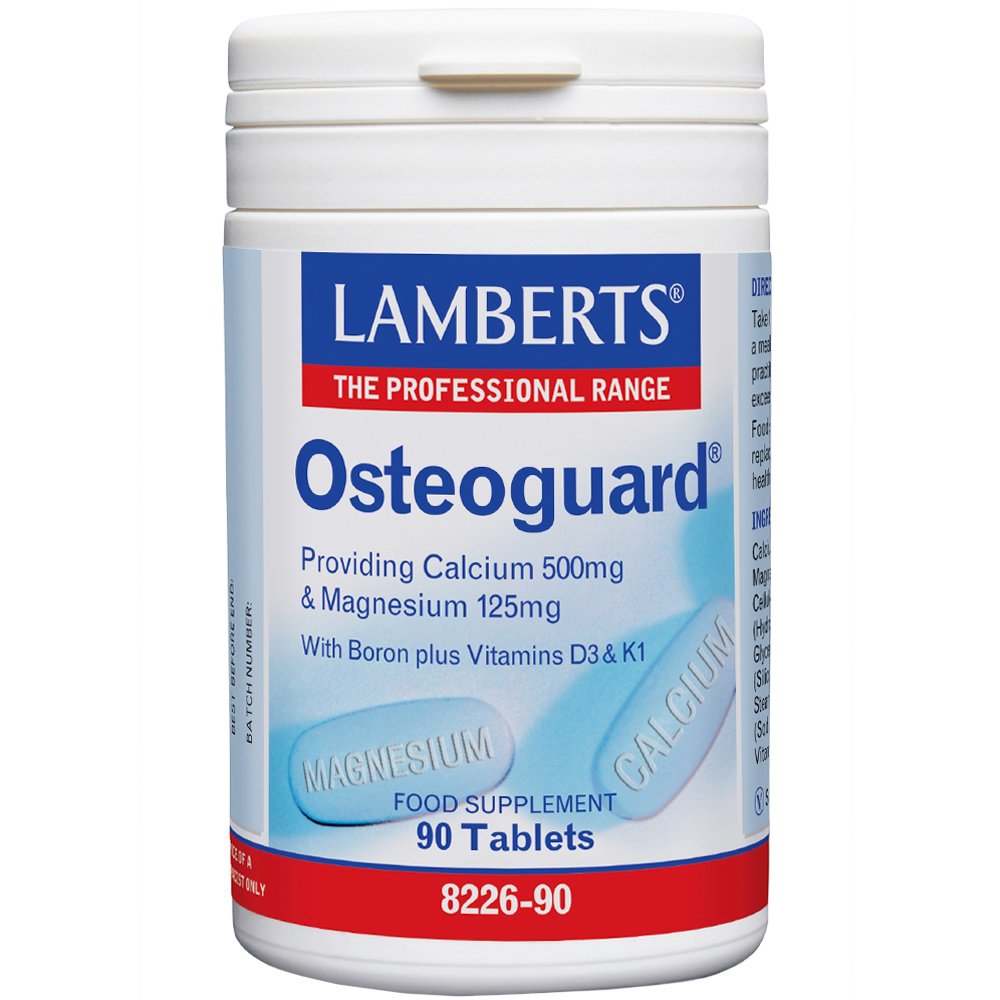 Lamberts Lamberts Osteoguard Calcium, Magnesium & Boron Plus Vitamins D3 & K2 Συμπλήρωμα Διατροφής με Ασβέστιο, Μαγνήσιο & Βόριο με Βιταμίνες D3 & K2 για την Ενίσχυση & Συντήρηση των Οστών σε Γυναίκες Κατά την Εμμηνόπαυση 90tabs