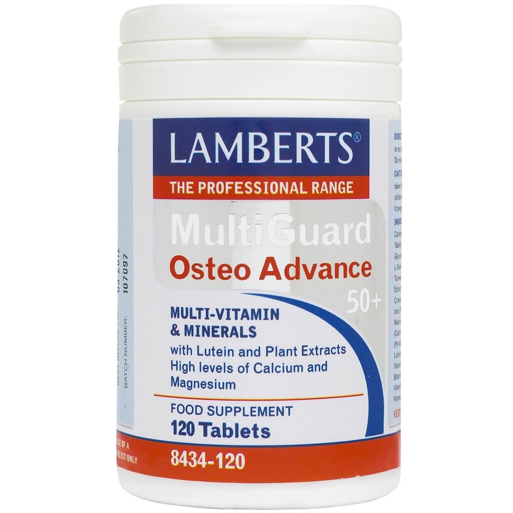 Lamberts MultiGuard OsteoAdvance 50+ Συμπλήρωμα Διατροφής Πολυβιταμινών, Μετάλλων & Εκχυλίσματος Βοτάνων Ειδικά Σχεδιασμένο για την Υποστήριξη της Υγείας των Οστών για Άτομα από 50 Ετών 120tabs