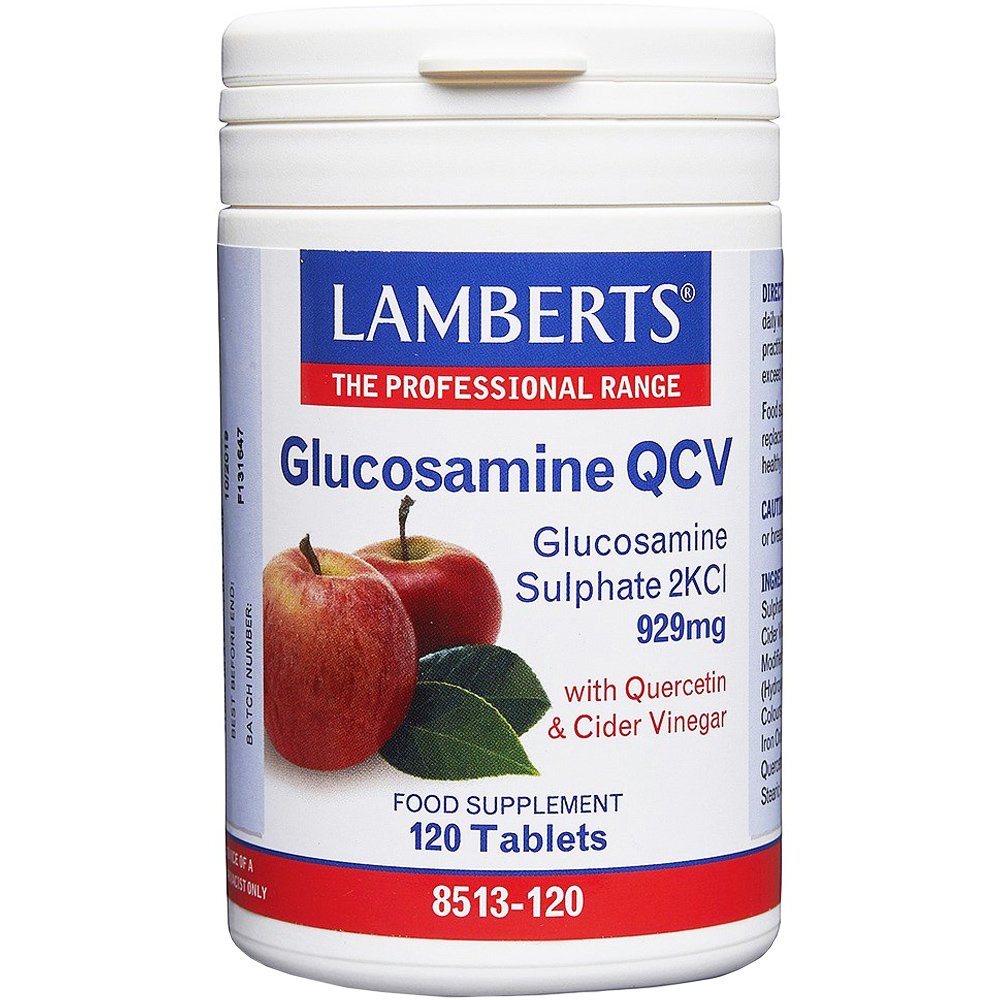 Lamberts Glucosamine QCV Συμπλήρωμα Διατροφής Θειικής Γλυκοζαμίνης, Κερσετίνης & Μηλόξυδου για την Καλή Υγεία των Αρθρικών Χόνδρων 120tabs