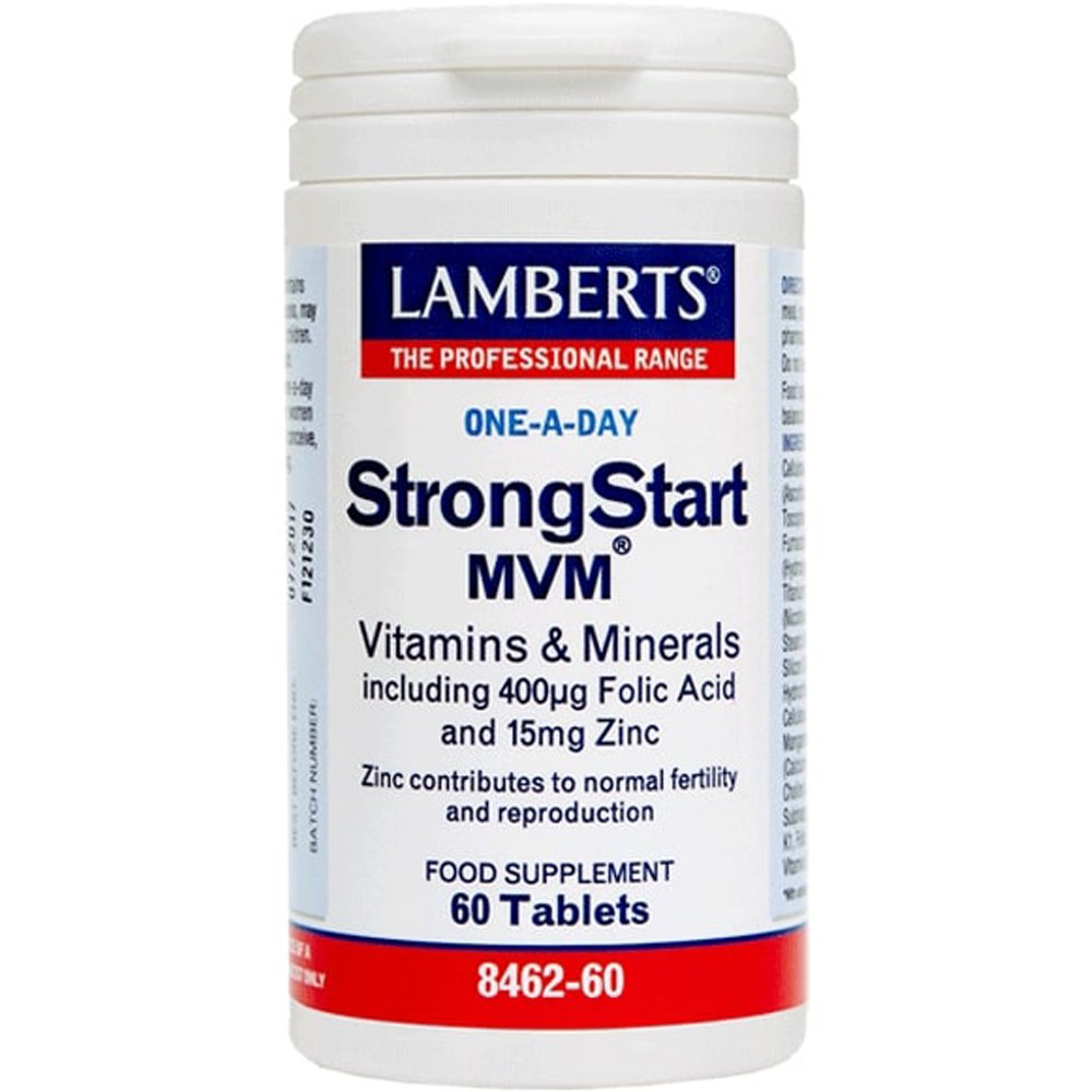 Lamberts Strong Start MVM Συμπλήρωμα Διατροφής με Συνδυασμό Βιταμινών & Μεταλλικών Στοιχείων με Φυλλικό Οξύ για Την Ενίσχυση της Εγκύου 60tabs